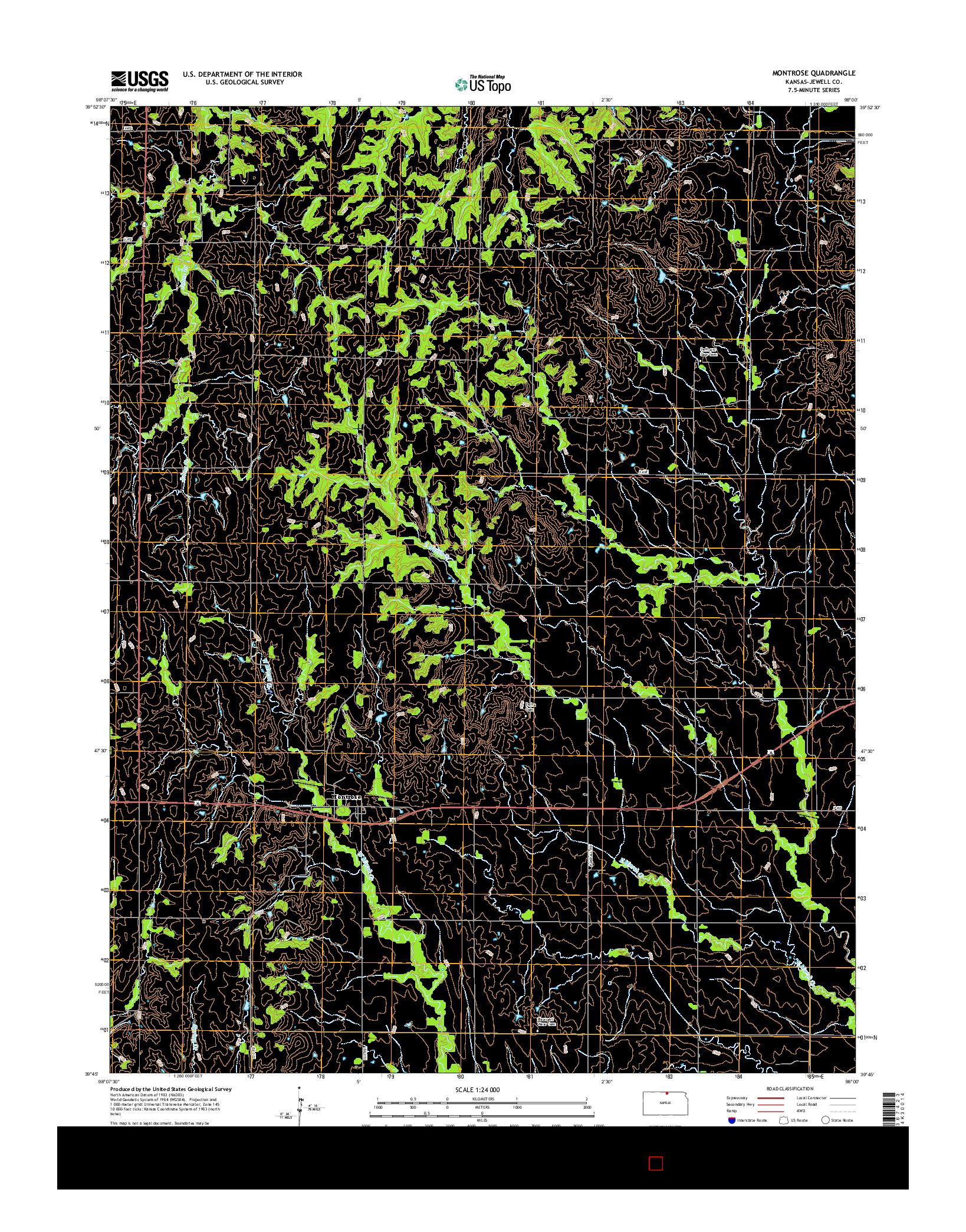 USGS US TOPO 7.5-MINUTE MAP FOR MONTROSE, KS 2016