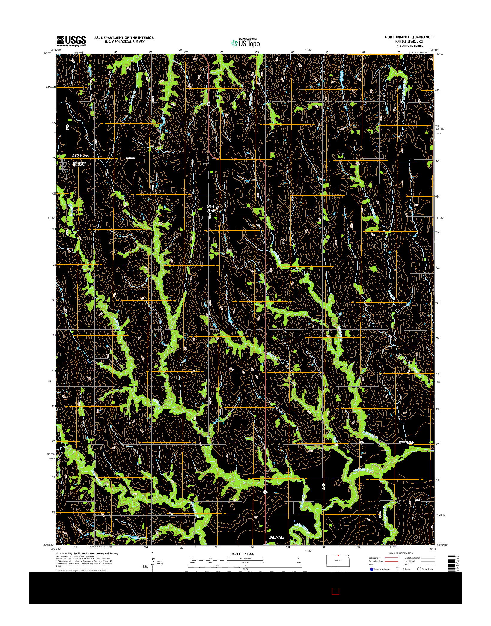 USGS US TOPO 7.5-MINUTE MAP FOR NORTHBRANCH, KS 2016