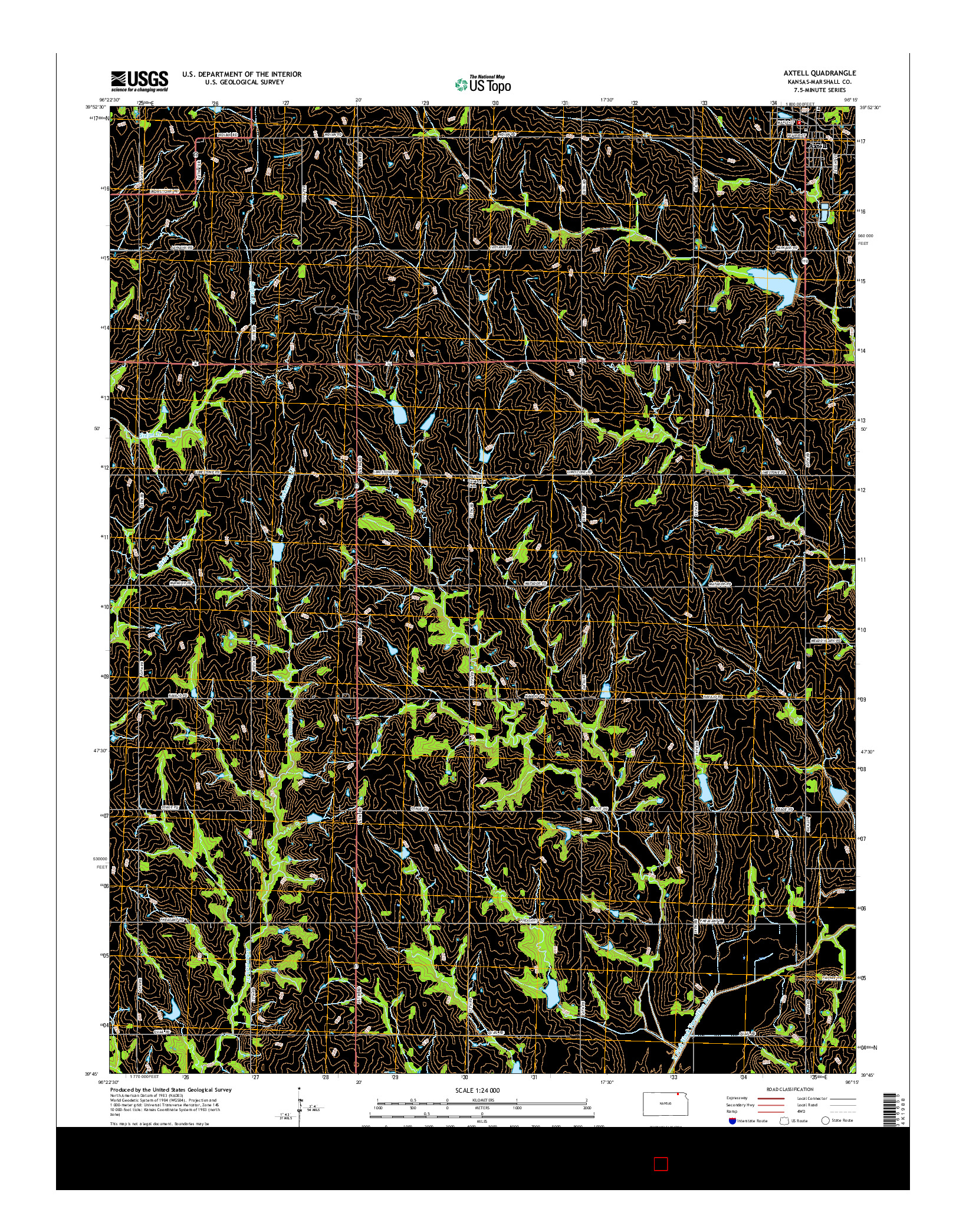 USGS US TOPO 7.5-MINUTE MAP FOR AXTELL, KS 2016