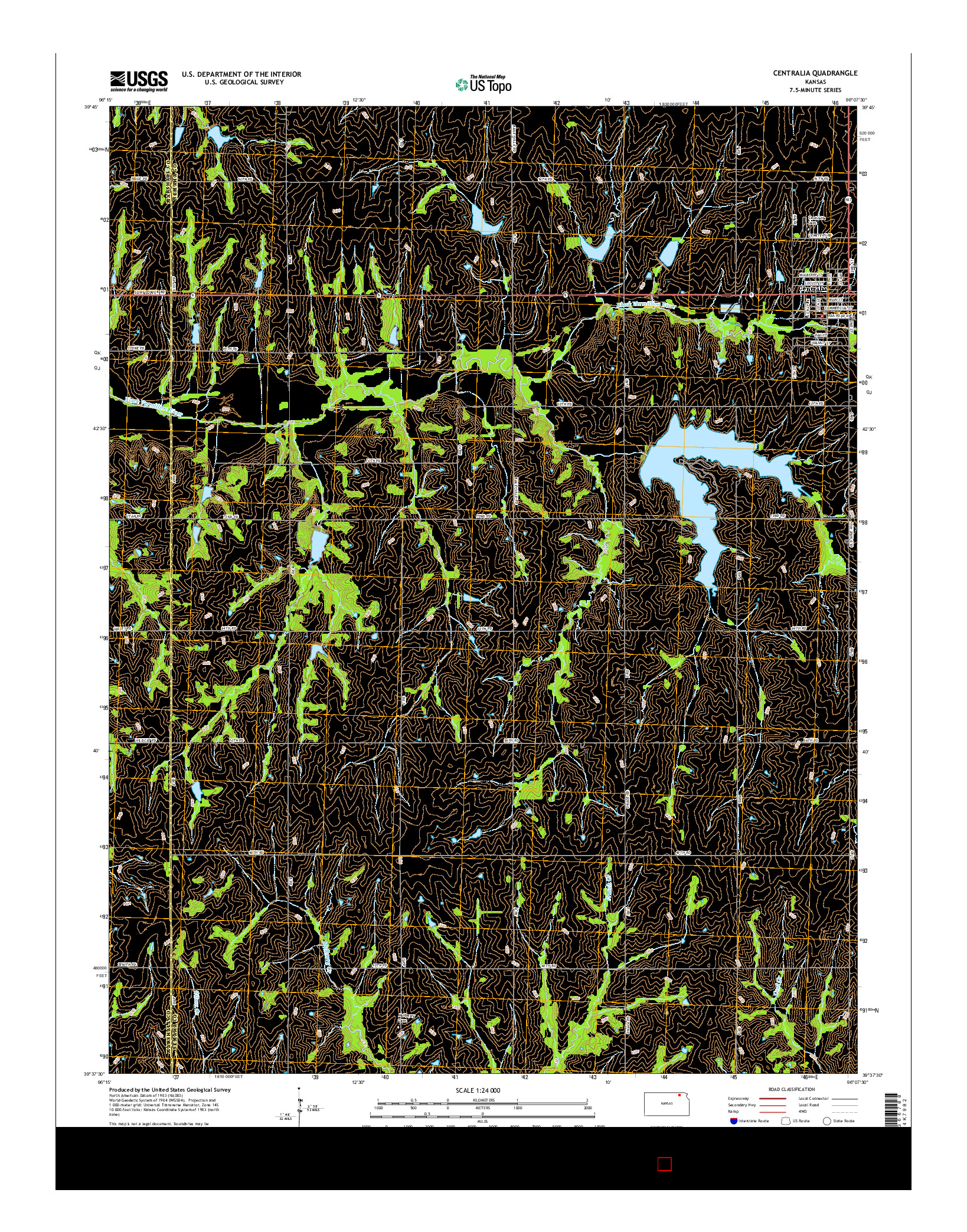 USGS US TOPO 7.5-MINUTE MAP FOR CENTRALIA, KS 2016