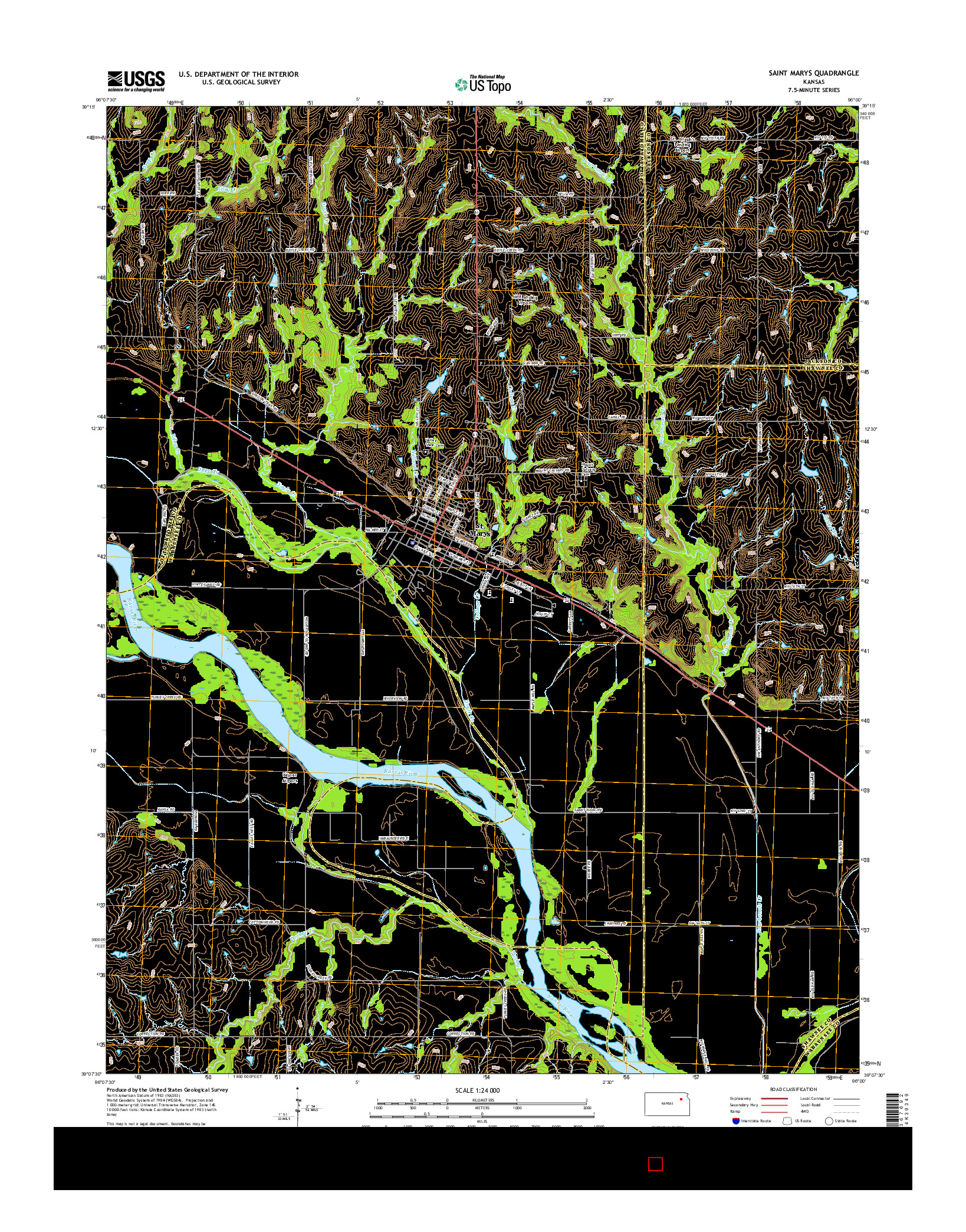 USGS US TOPO 7.5-MINUTE MAP FOR SAINT MARYS, KS 2016