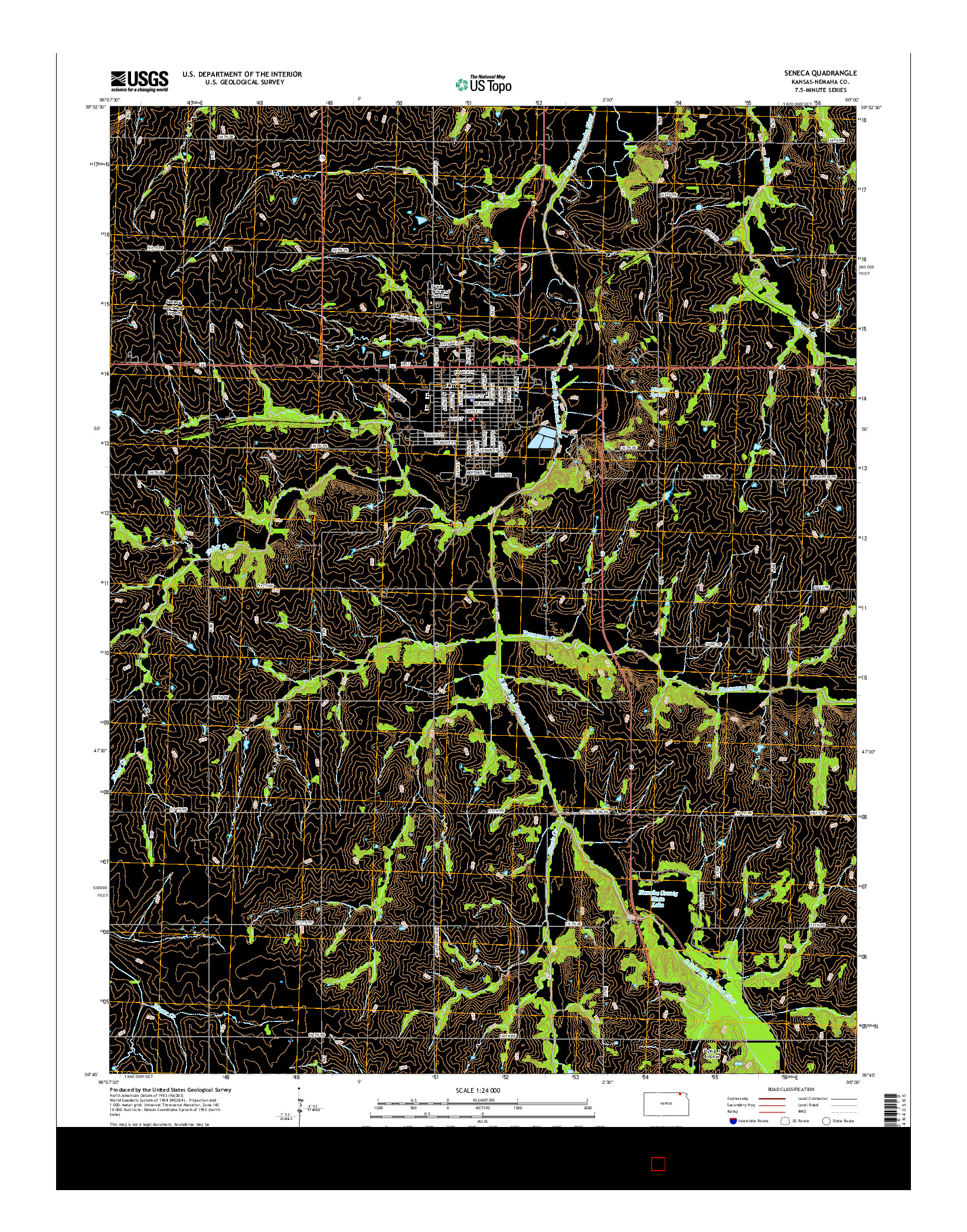 USGS US TOPO 7.5-MINUTE MAP FOR SENECA, KS 2016