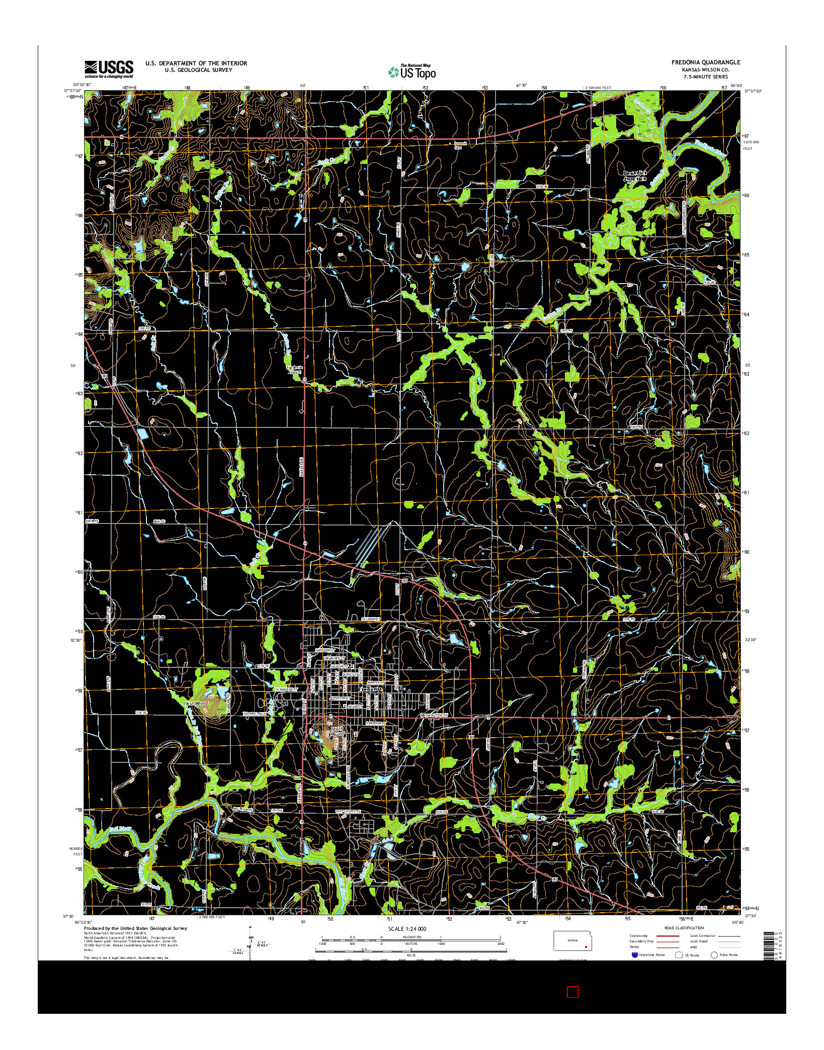 USGS US TOPO 7.5-MINUTE MAP FOR FREDONIA, KS 2016