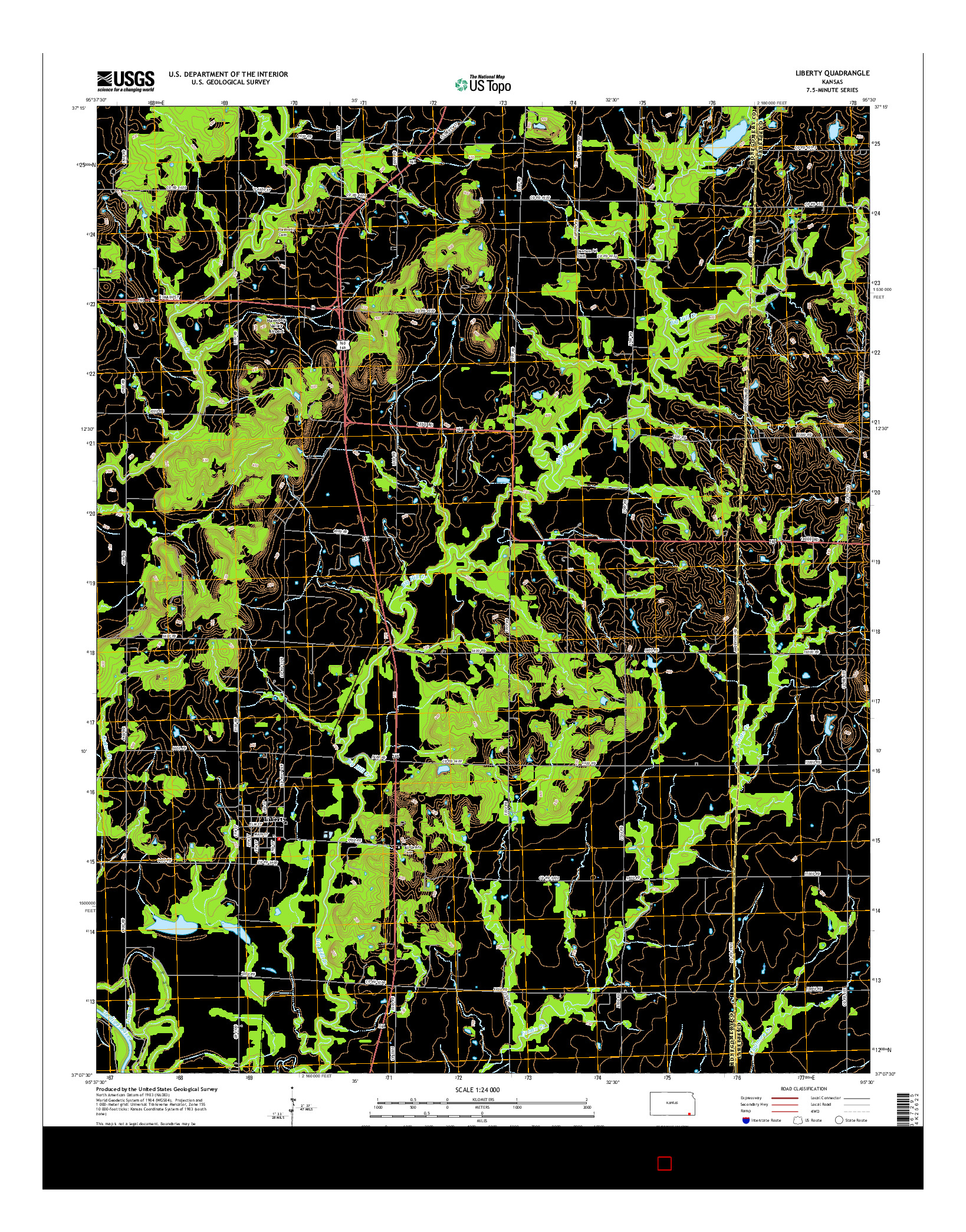 USGS US TOPO 7.5-MINUTE MAP FOR LIBERTY, KS 2016