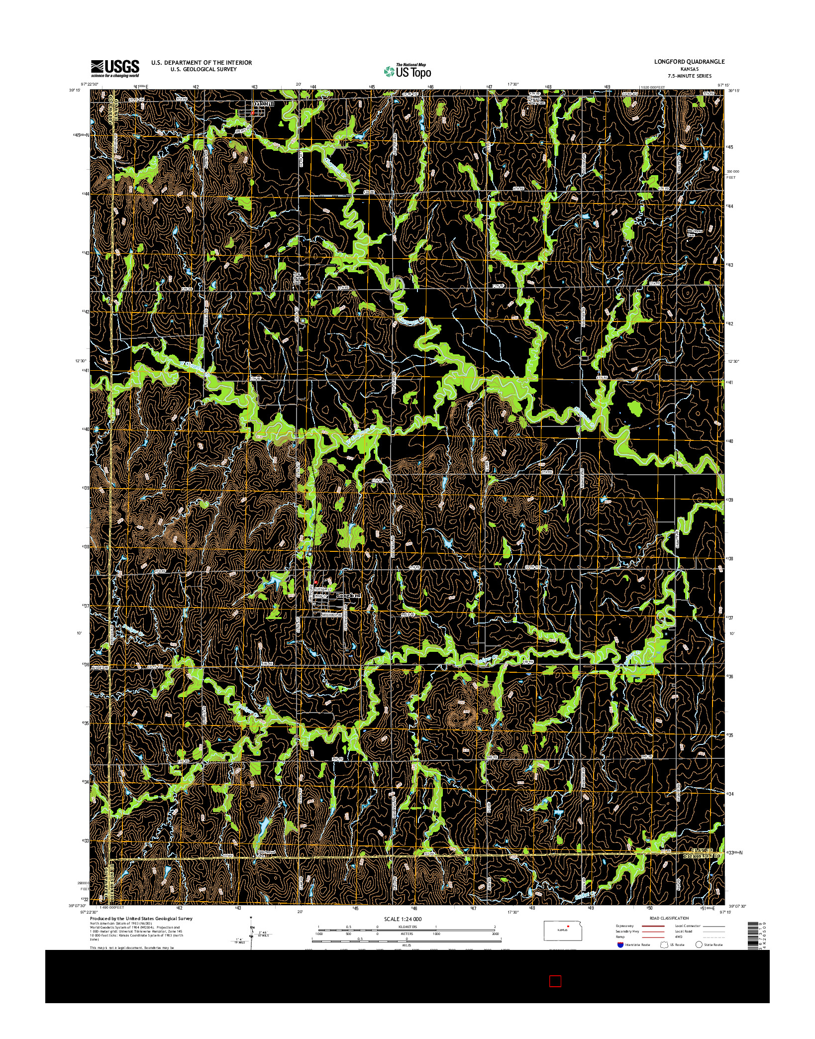 USGS US TOPO 7.5-MINUTE MAP FOR LONGFORD, KS 2016