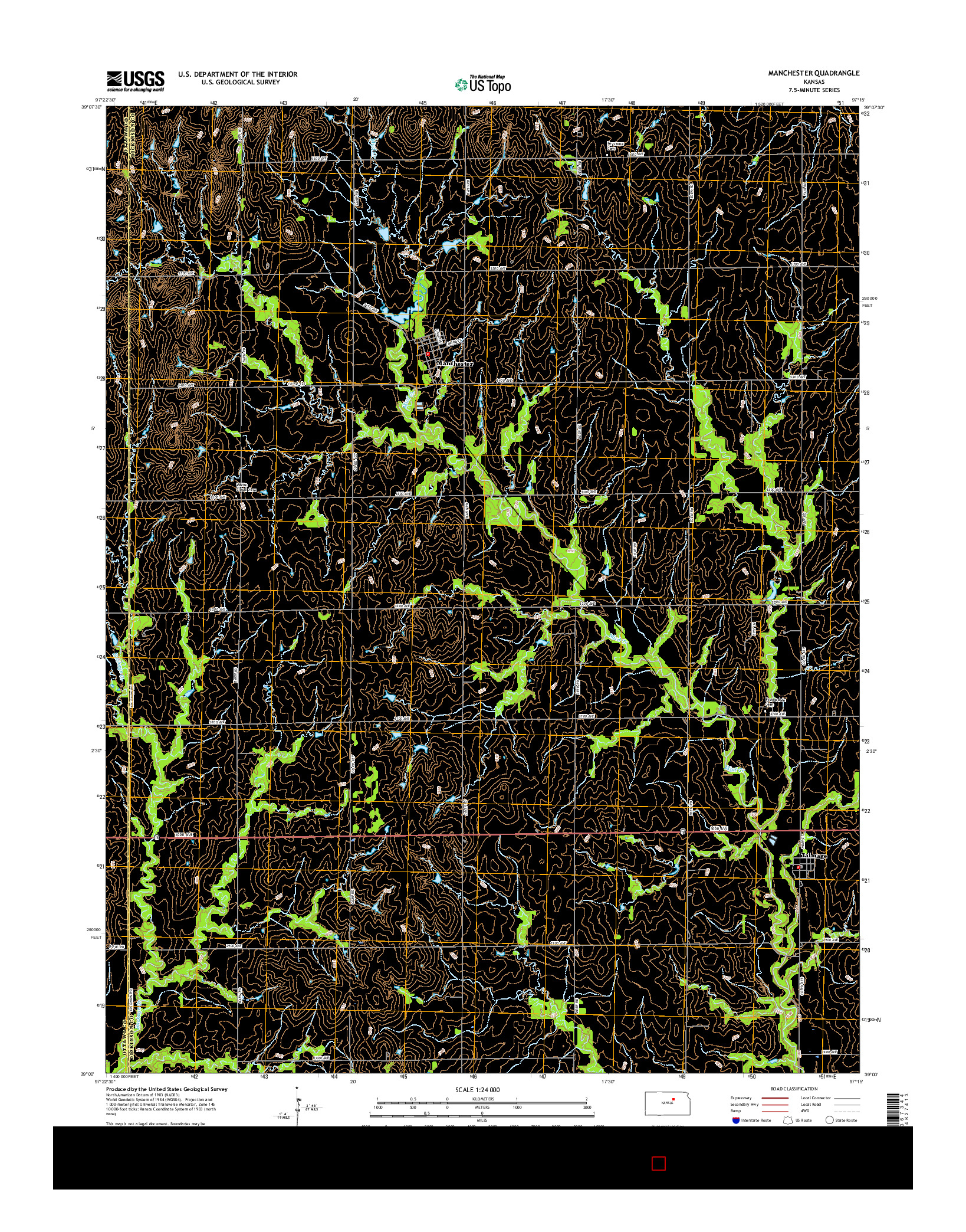 USGS US TOPO 7.5-MINUTE MAP FOR MANCHESTER, KS 2016