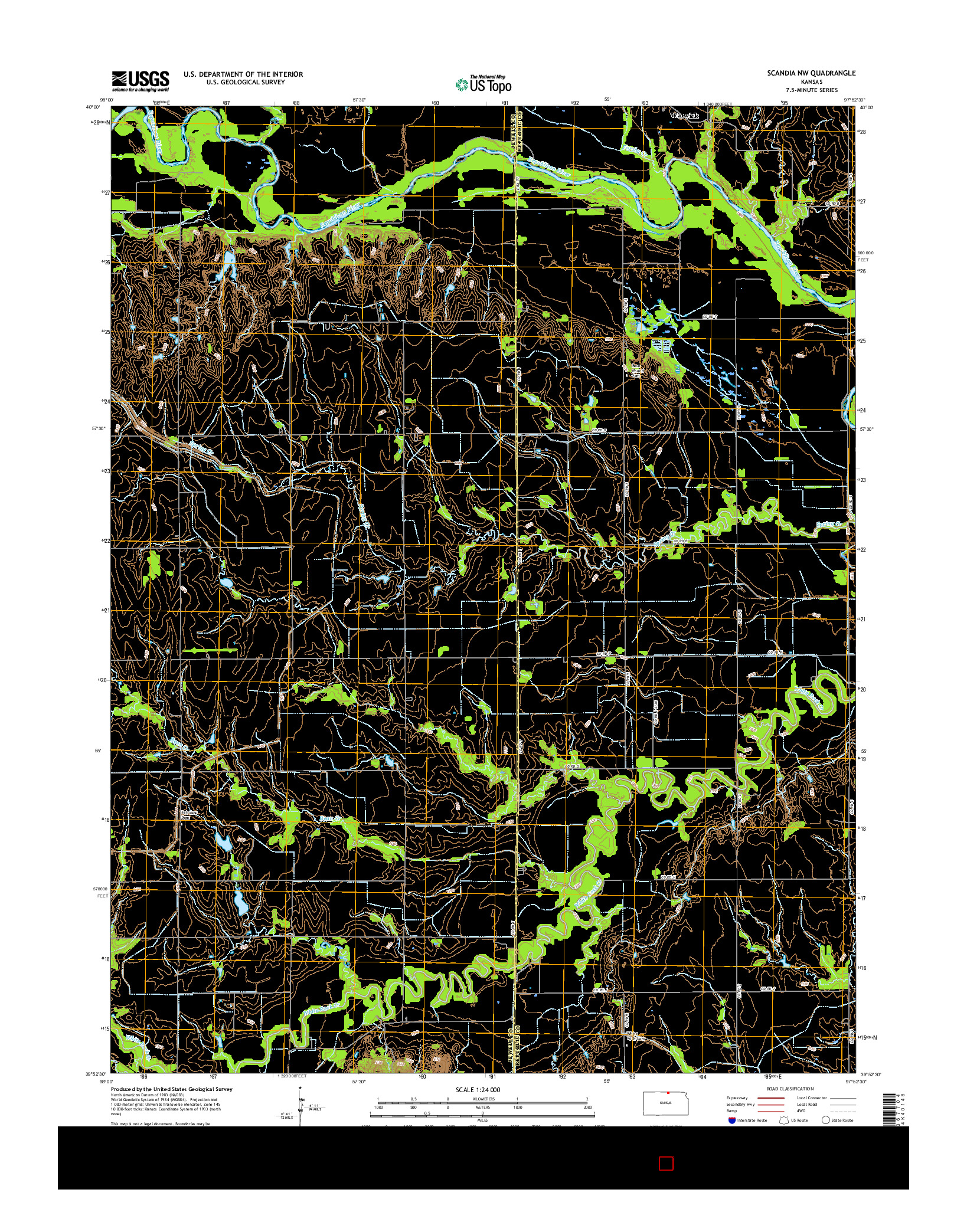 USGS US TOPO 7.5-MINUTE MAP FOR SCANDIA NW, KS 2016