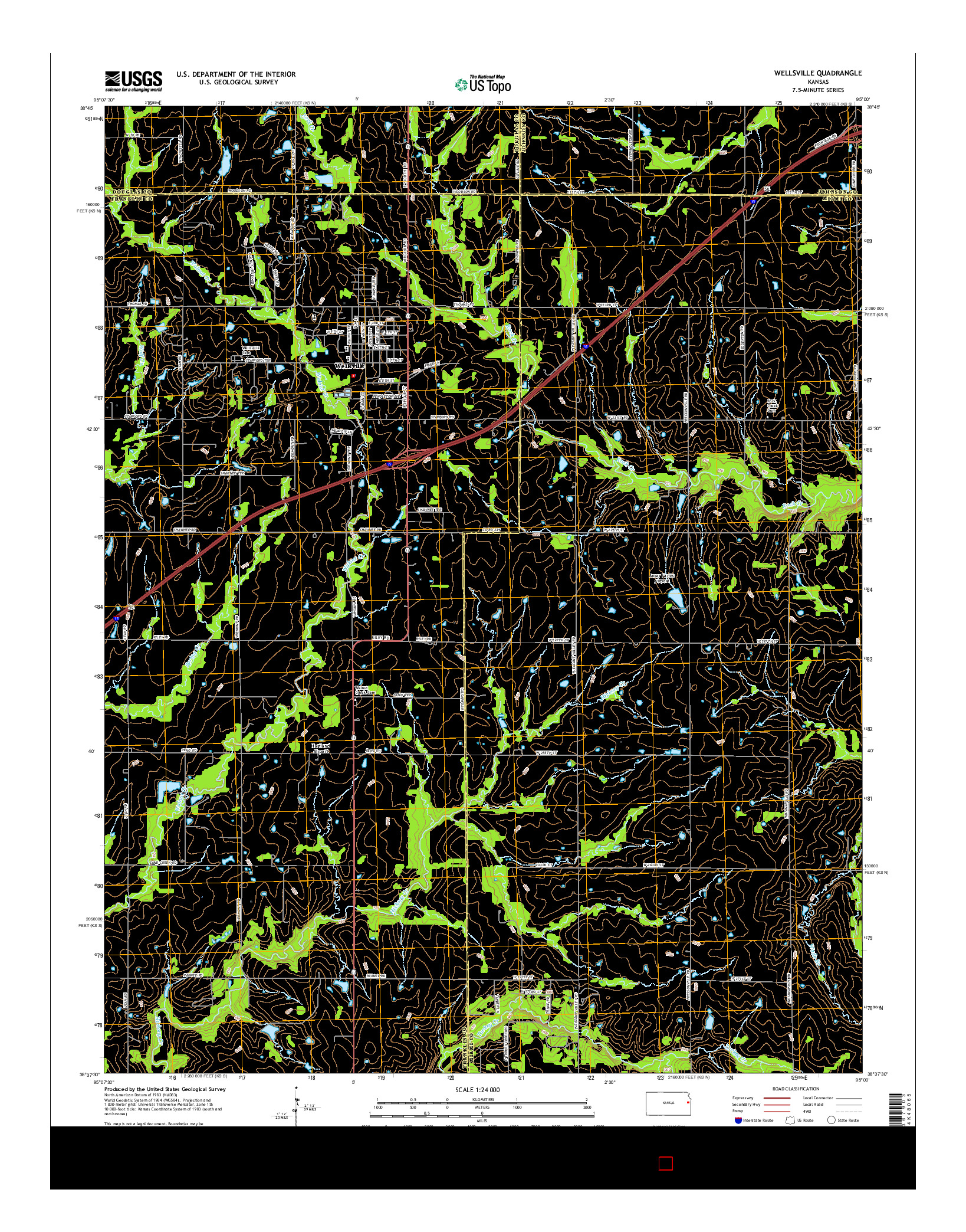 USGS US TOPO 7.5-MINUTE MAP FOR WELLSVILLE, KS 2016
