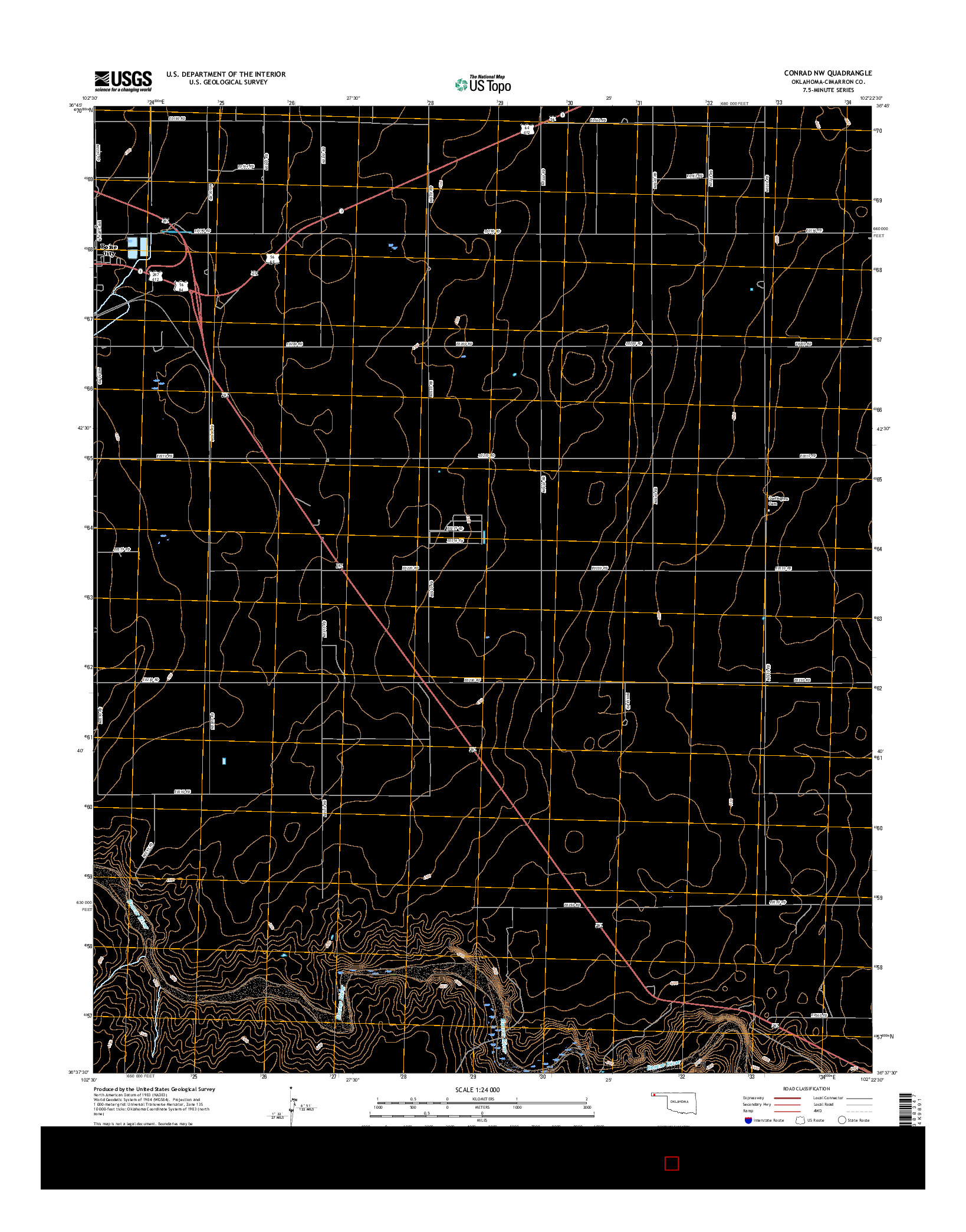 USGS US TOPO 7.5-MINUTE MAP FOR CONRAD NW, OK 2016