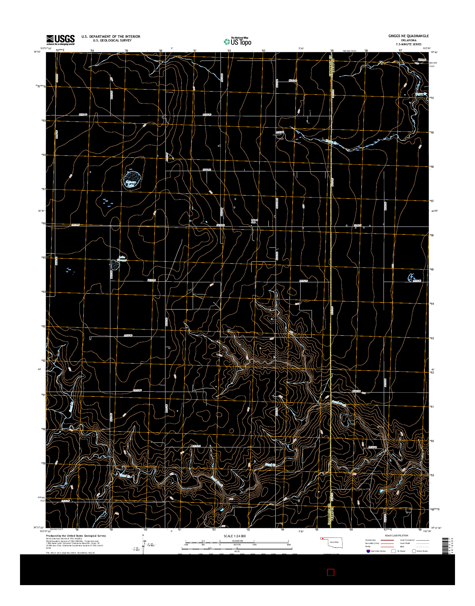 USGS US TOPO 7.5-MINUTE MAP FOR GRIGGS NE, OK 2016