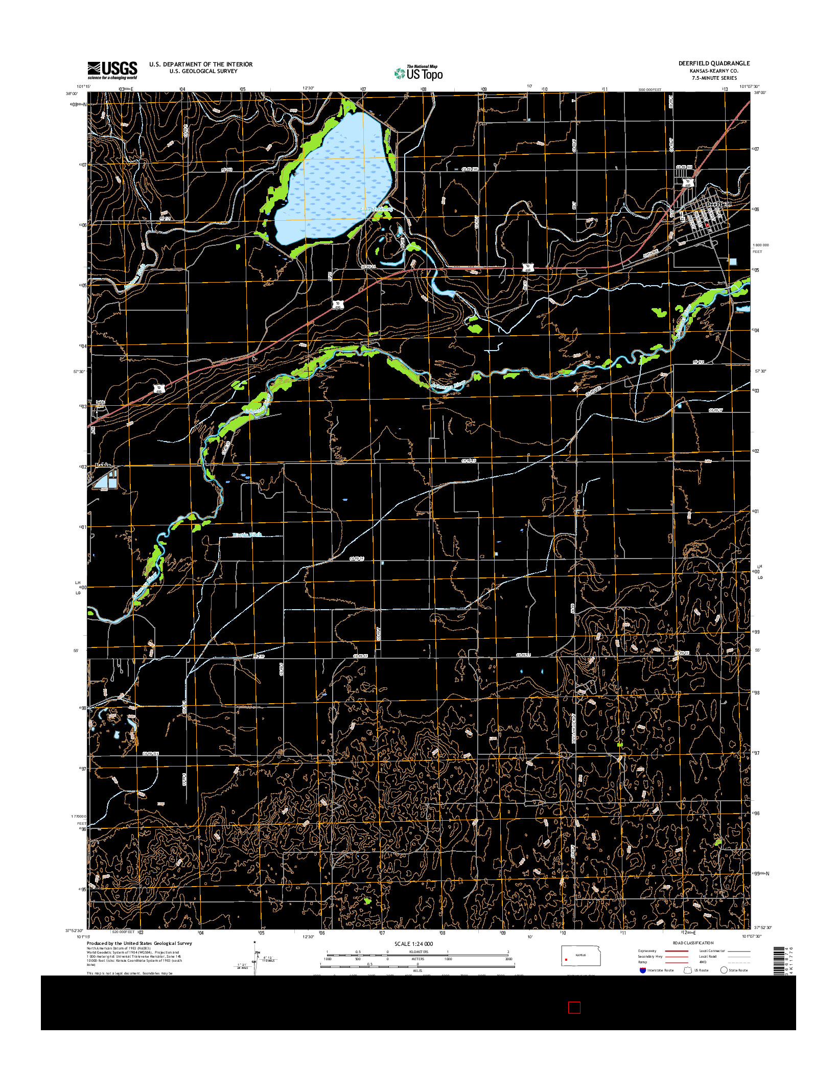 USGS US TOPO 7.5-MINUTE MAP FOR DEERFIELD, KS 2016