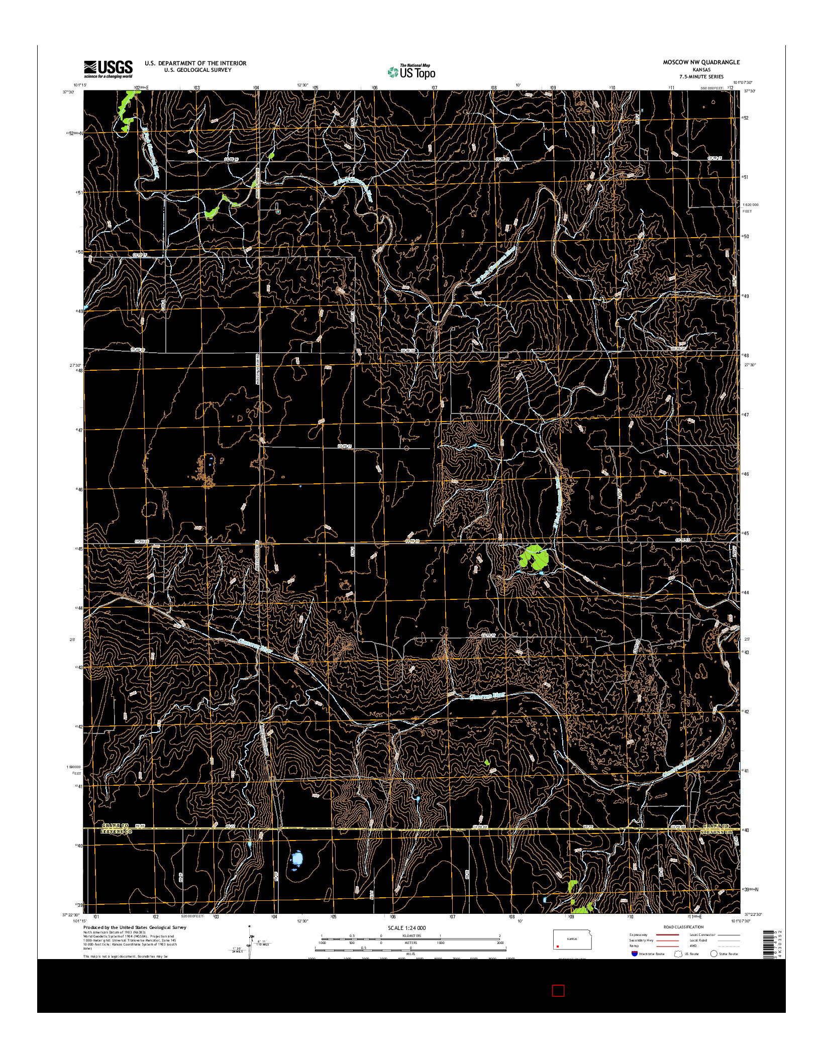 USGS US TOPO 7.5-MINUTE MAP FOR MOSCOW NW, KS 2016