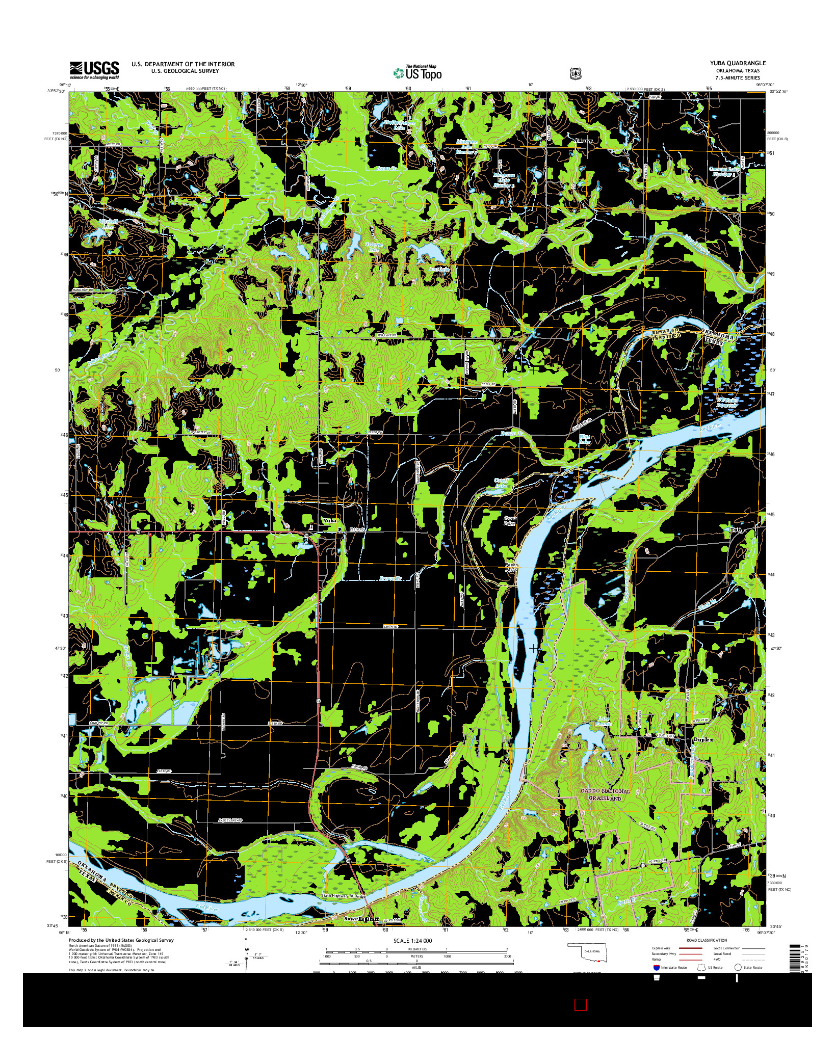 USGS US TOPO 7.5-MINUTE MAP FOR YUBA, OK-TX 2016