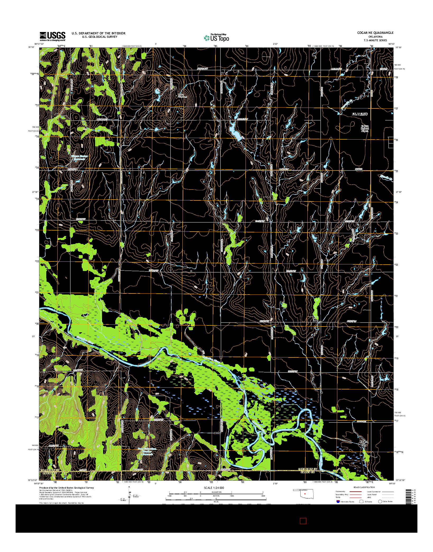 USGS US TOPO 7.5-MINUTE MAP FOR COGAR NE, OK 2016