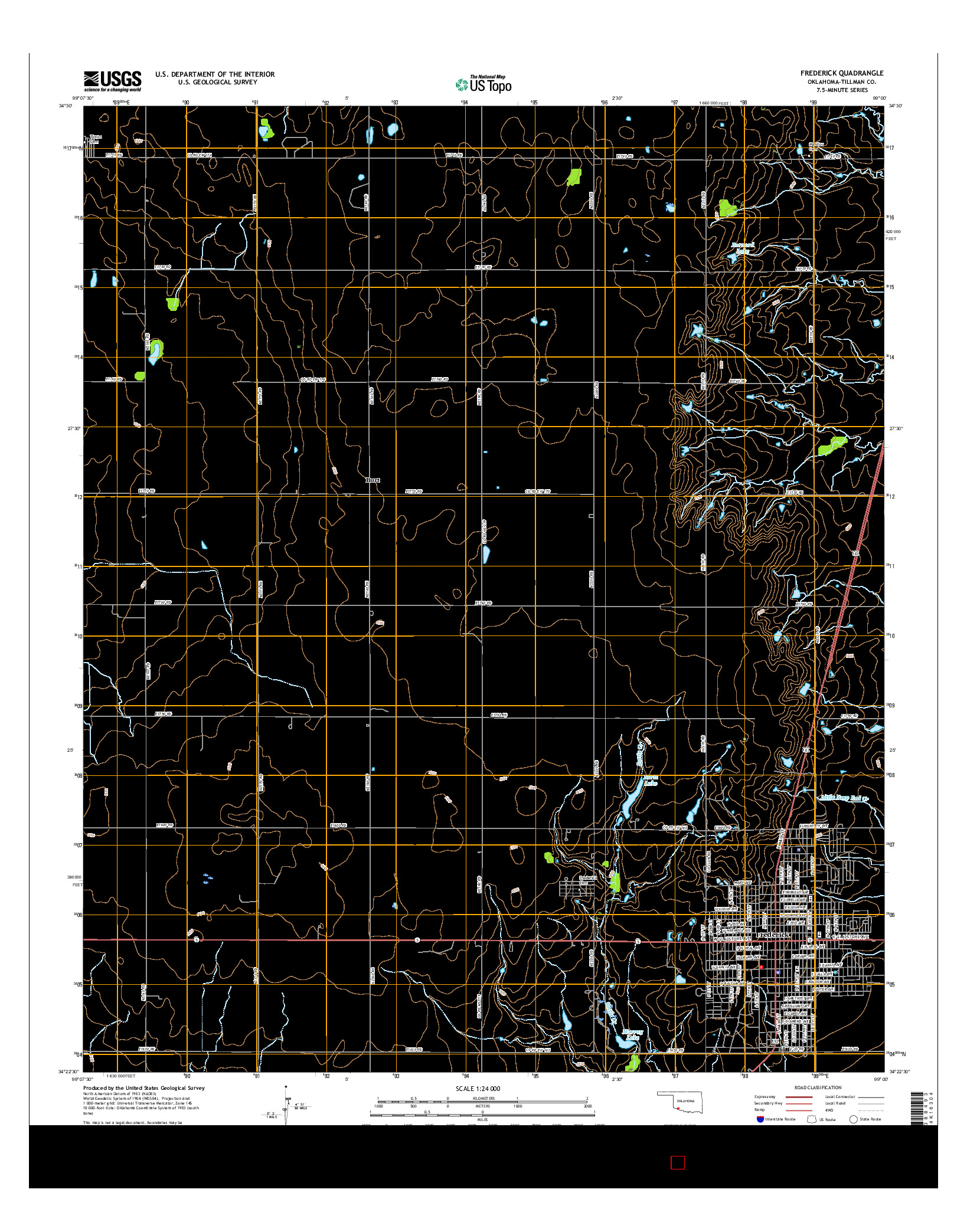 USGS US TOPO 7.5-MINUTE MAP FOR FREDERICK, OK 2016