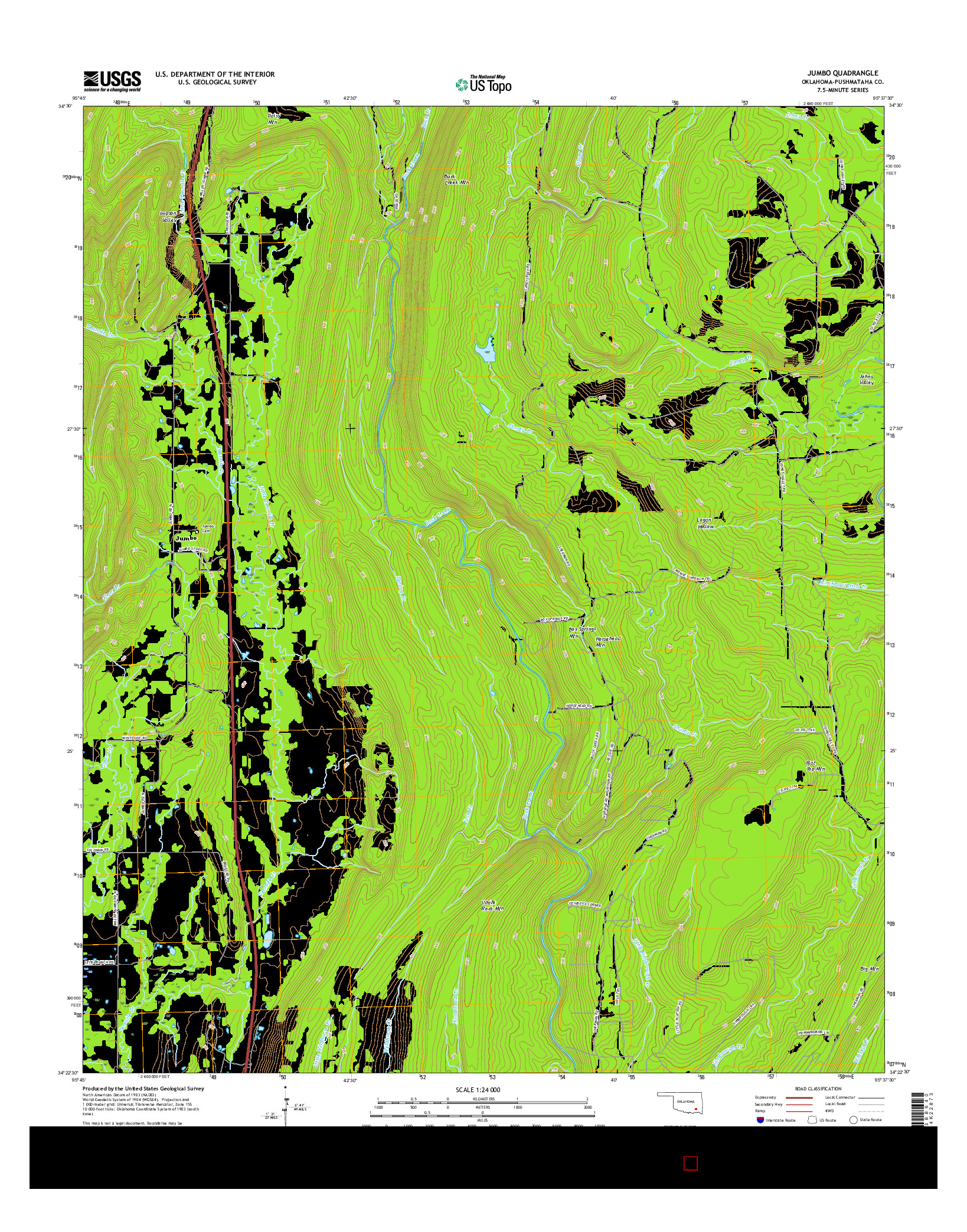 USGS US TOPO 7.5-MINUTE MAP FOR JUMBO, OK 2016