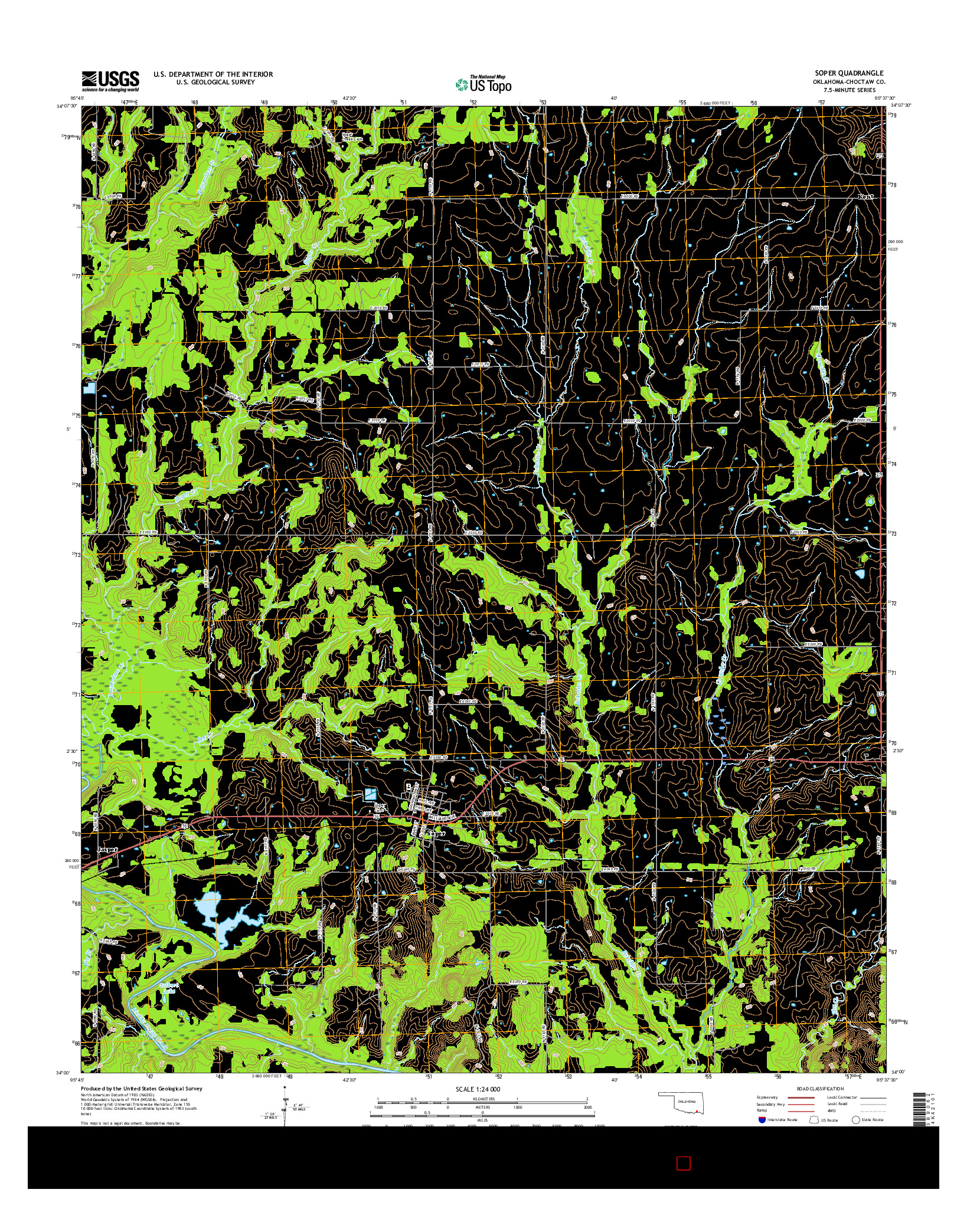 USGS US TOPO 7.5-MINUTE MAP FOR SOPER, OK 2016