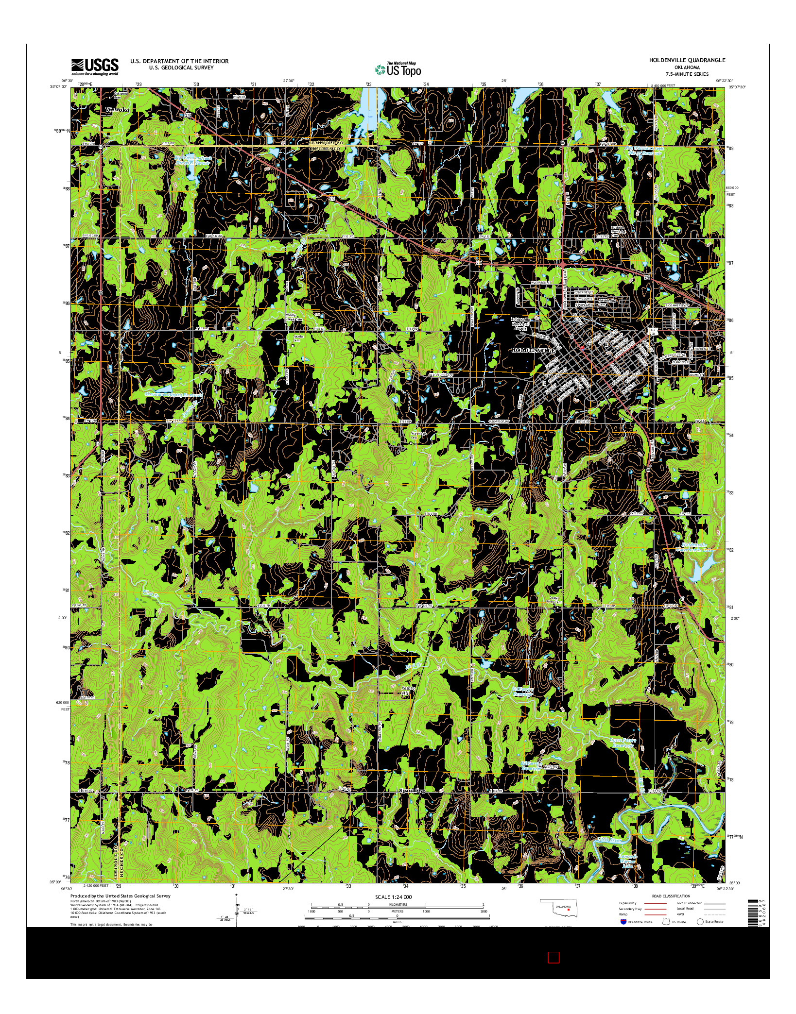 USGS US TOPO 7.5-MINUTE MAP FOR HOLDENVILLE, OK 2016