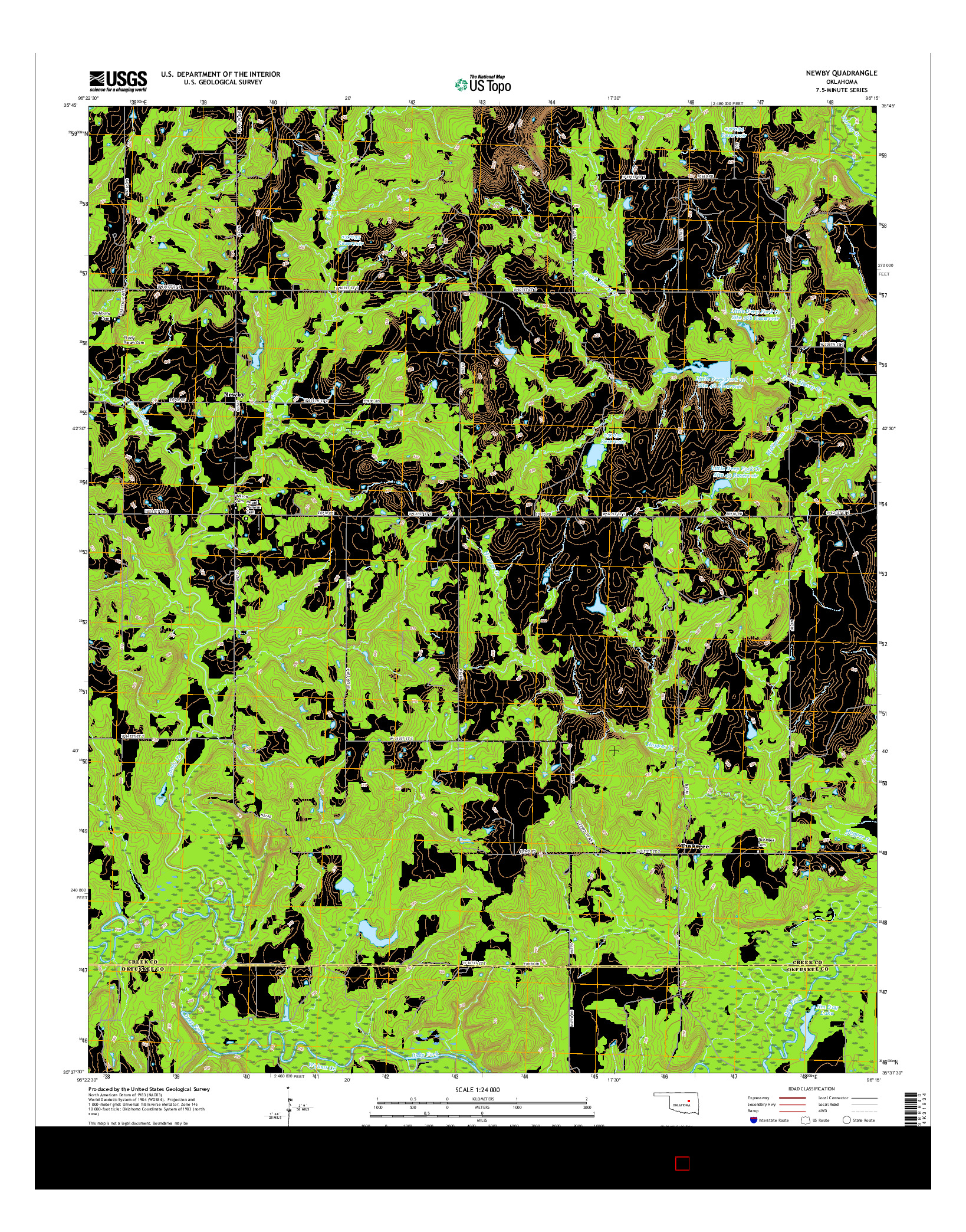 USGS US TOPO 7.5-MINUTE MAP FOR NEWBY, OK 2016