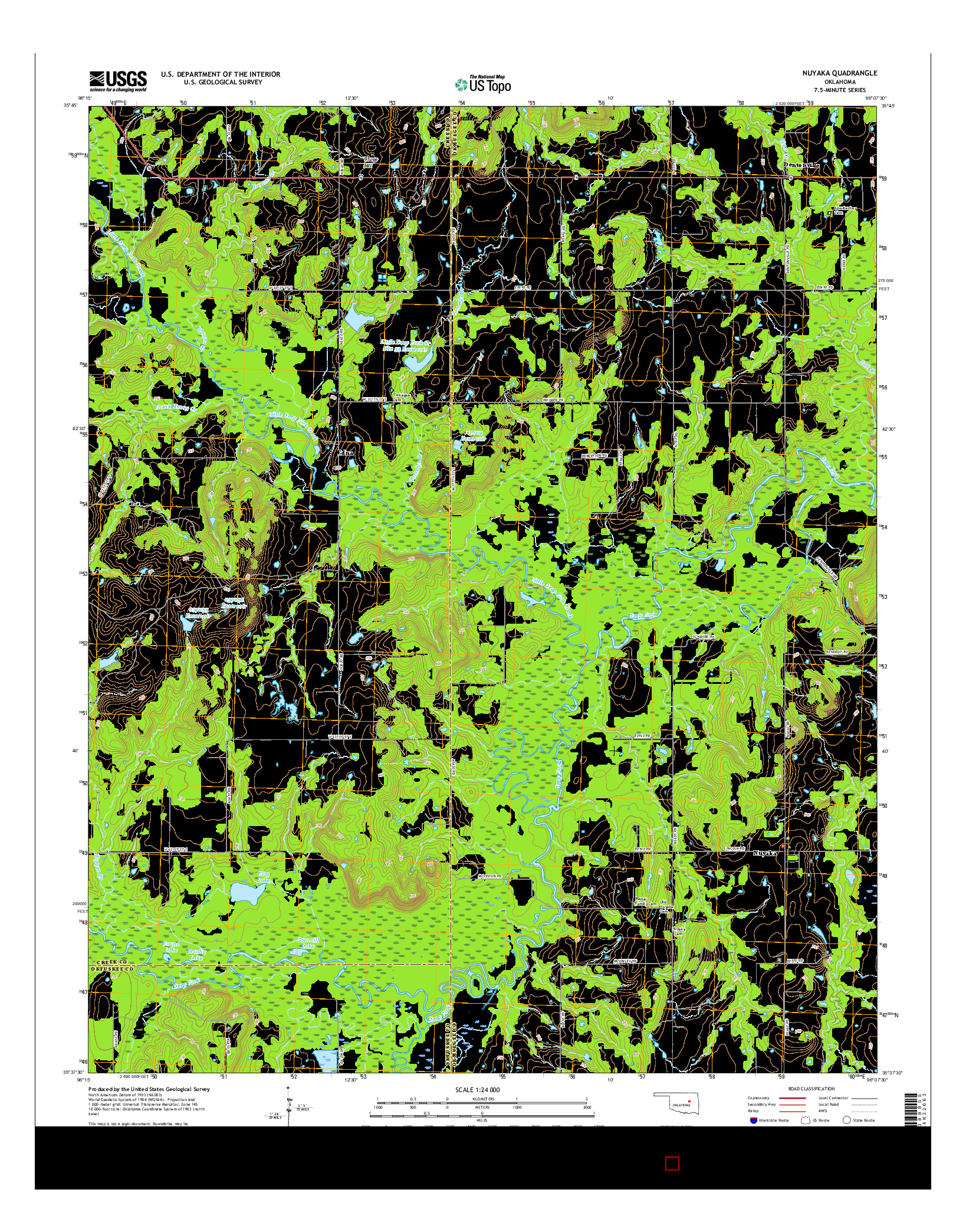 USGS US TOPO 7.5-MINUTE MAP FOR NUYAKA, OK 2016