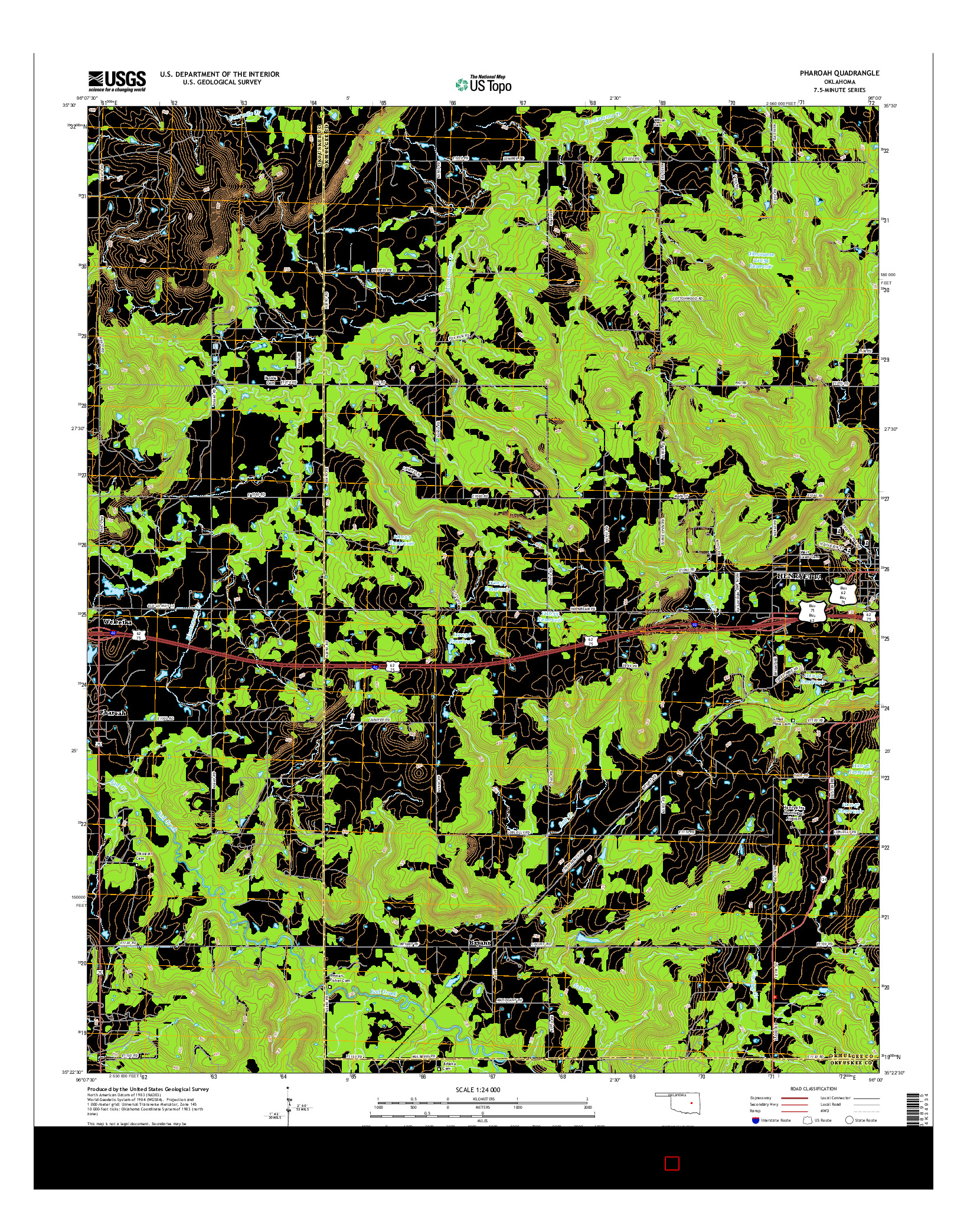 USGS US TOPO 7.5-MINUTE MAP FOR PHAROAH, OK 2016