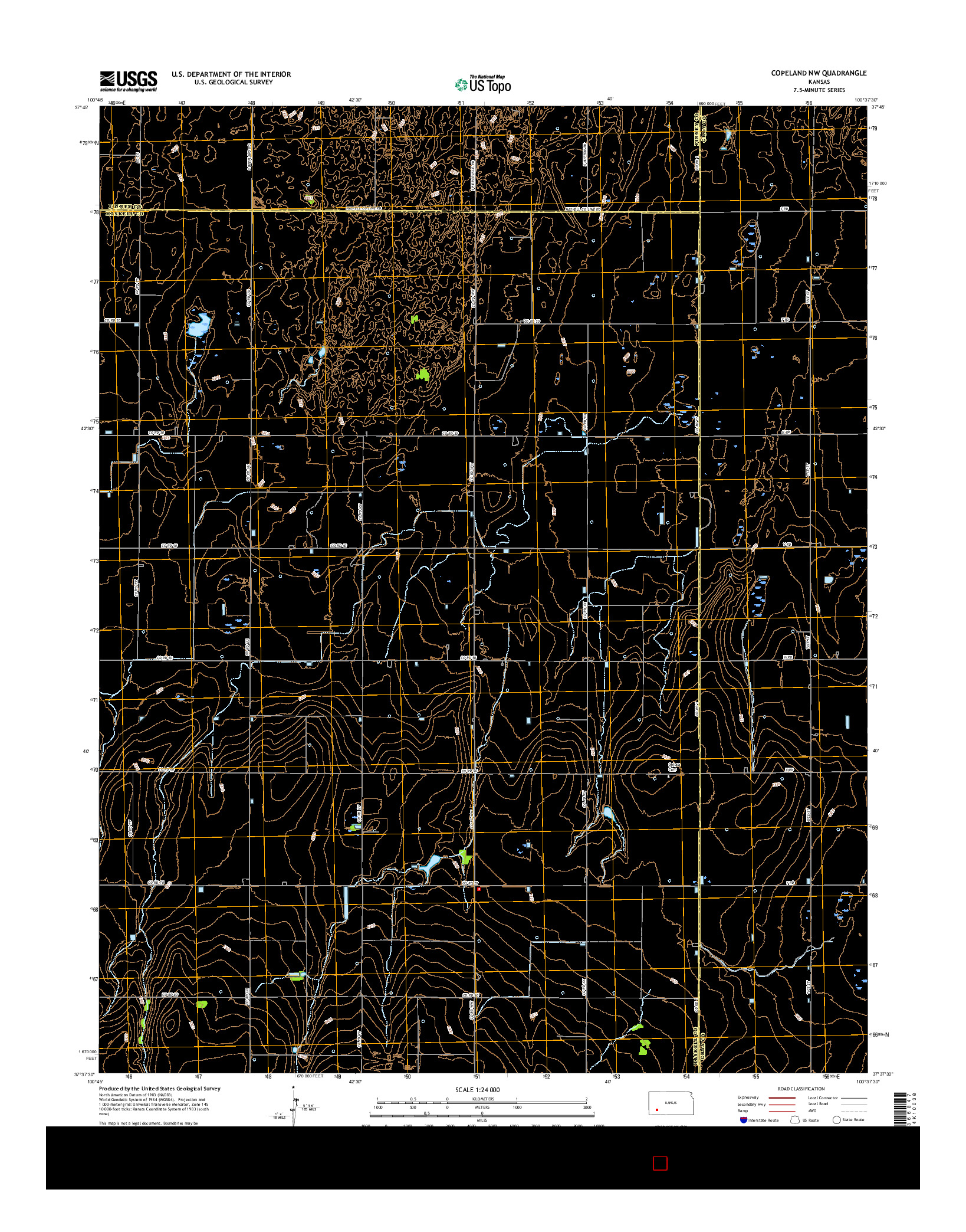 USGS US TOPO 7.5-MINUTE MAP FOR COPELAND NW, KS 2016