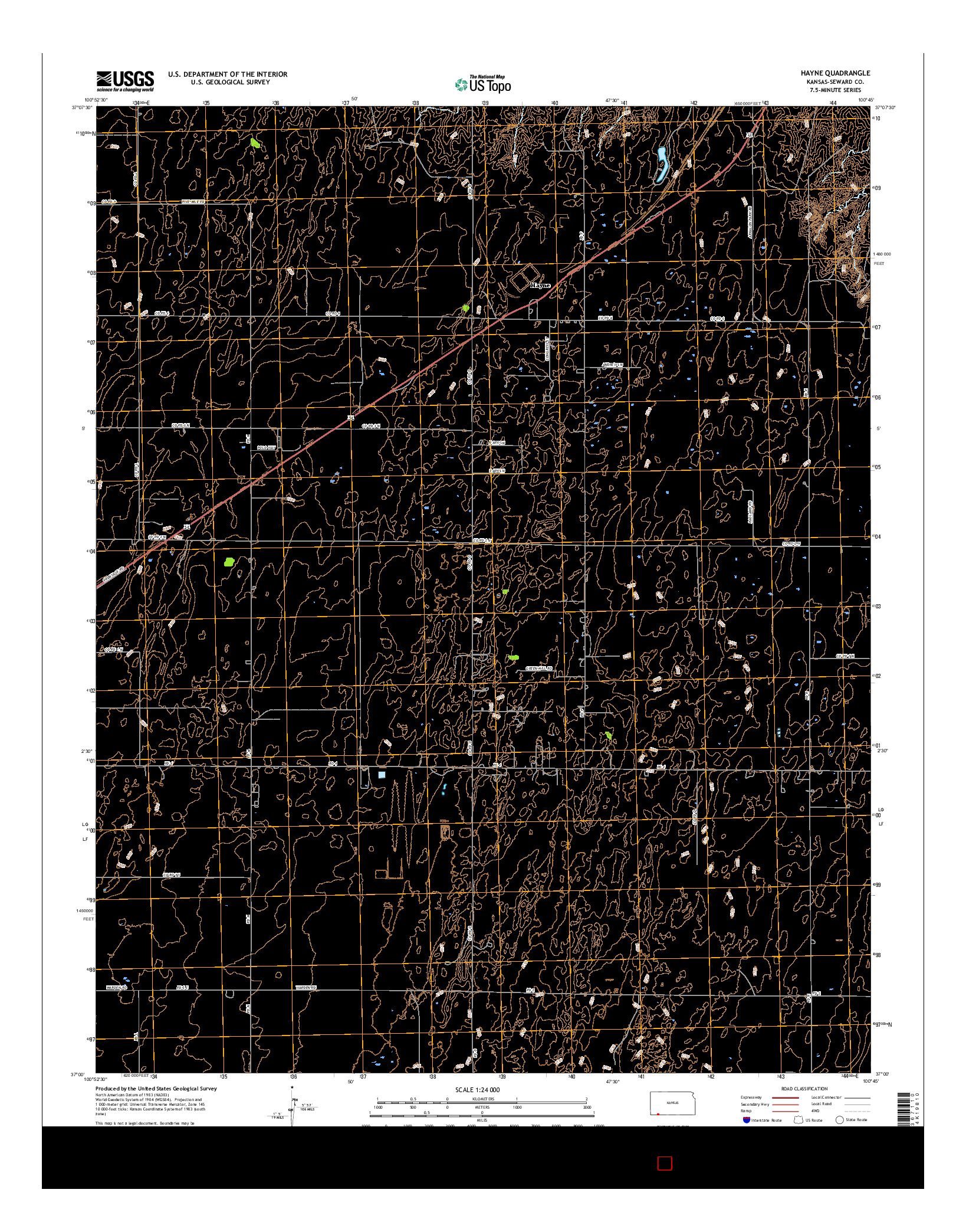 USGS US TOPO 7.5-MINUTE MAP FOR HAYNE, KS 2016