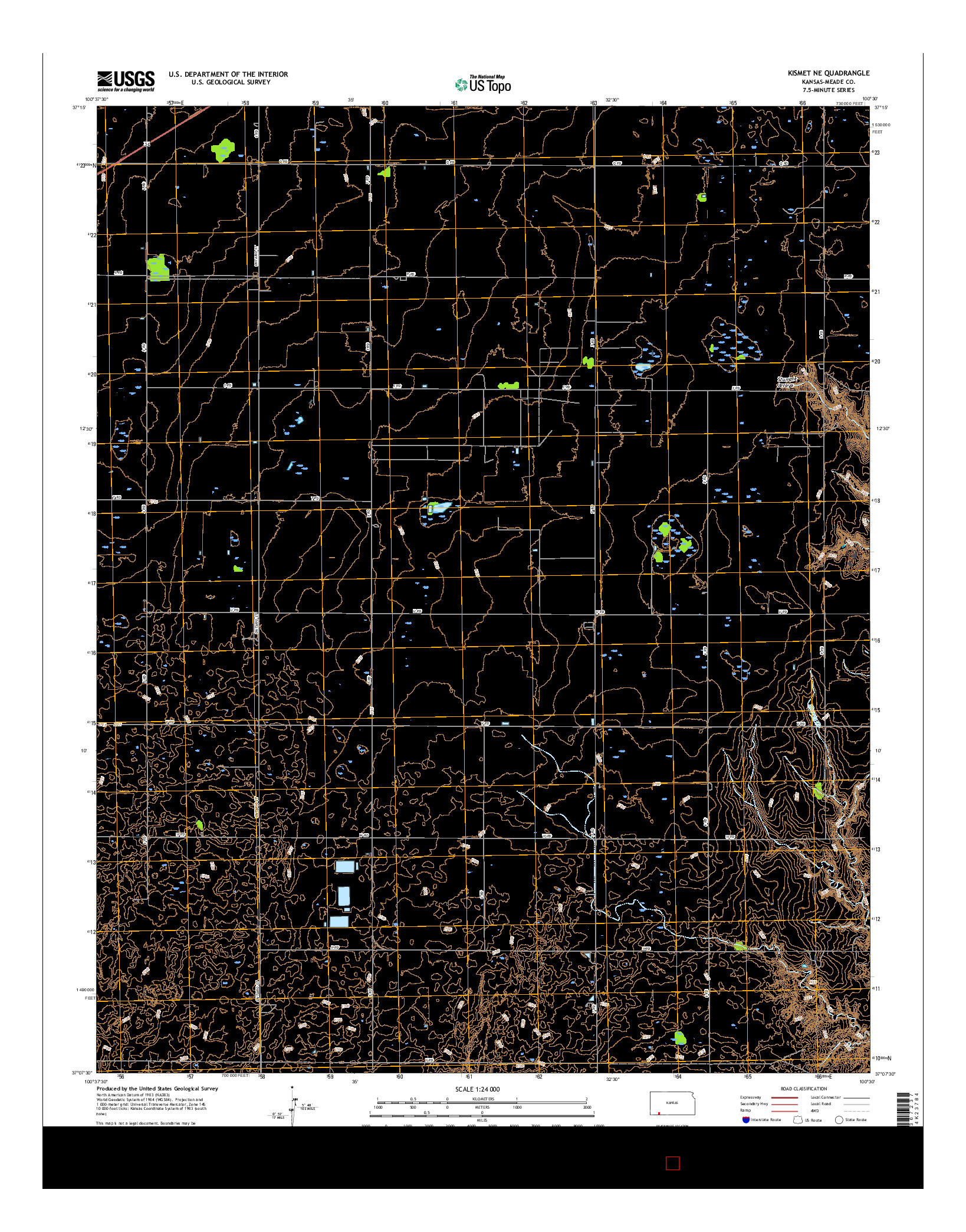 USGS US TOPO 7.5-MINUTE MAP FOR KISMET NE, KS 2016