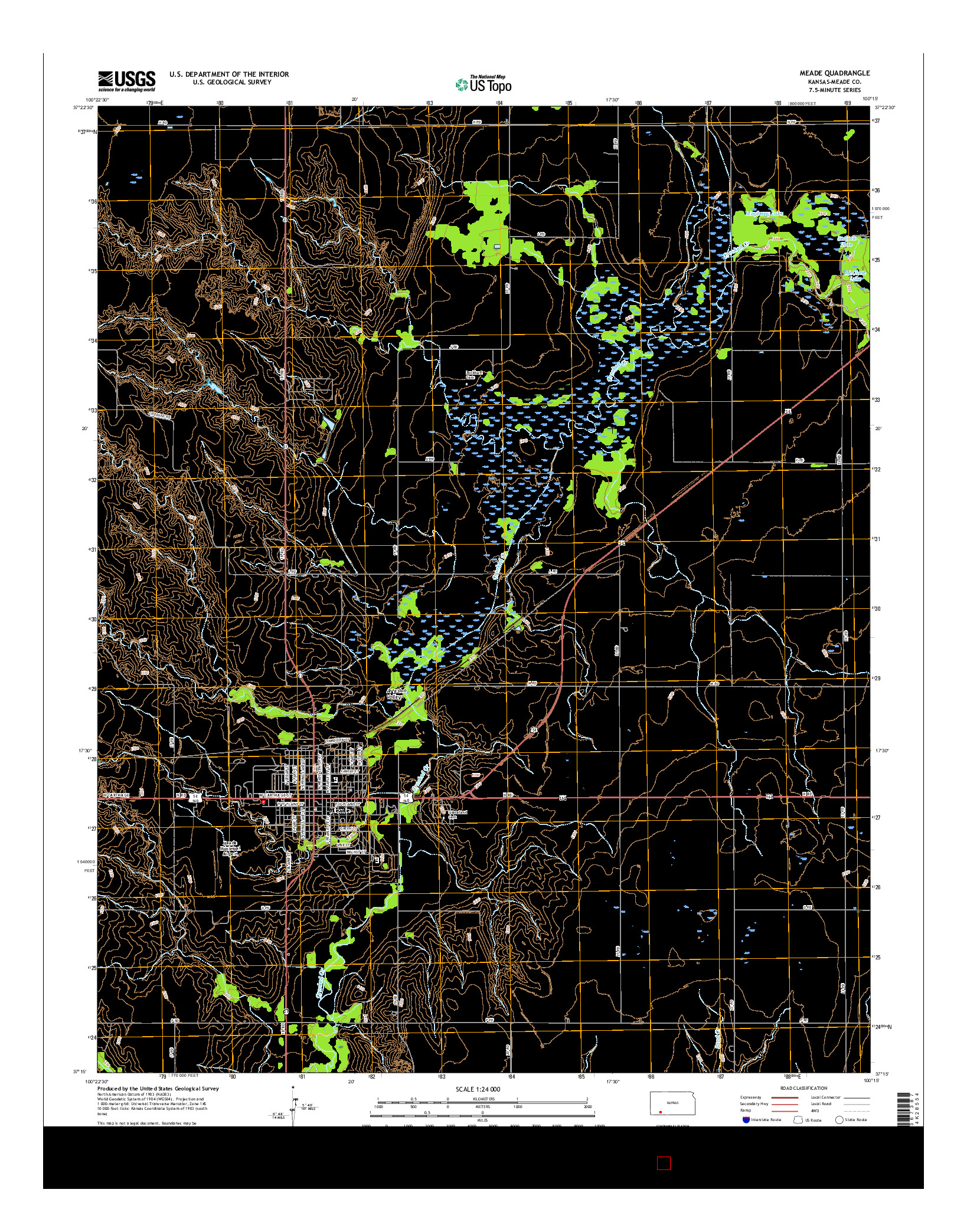 USGS US TOPO 7.5-MINUTE MAP FOR MEADE, KS 2016