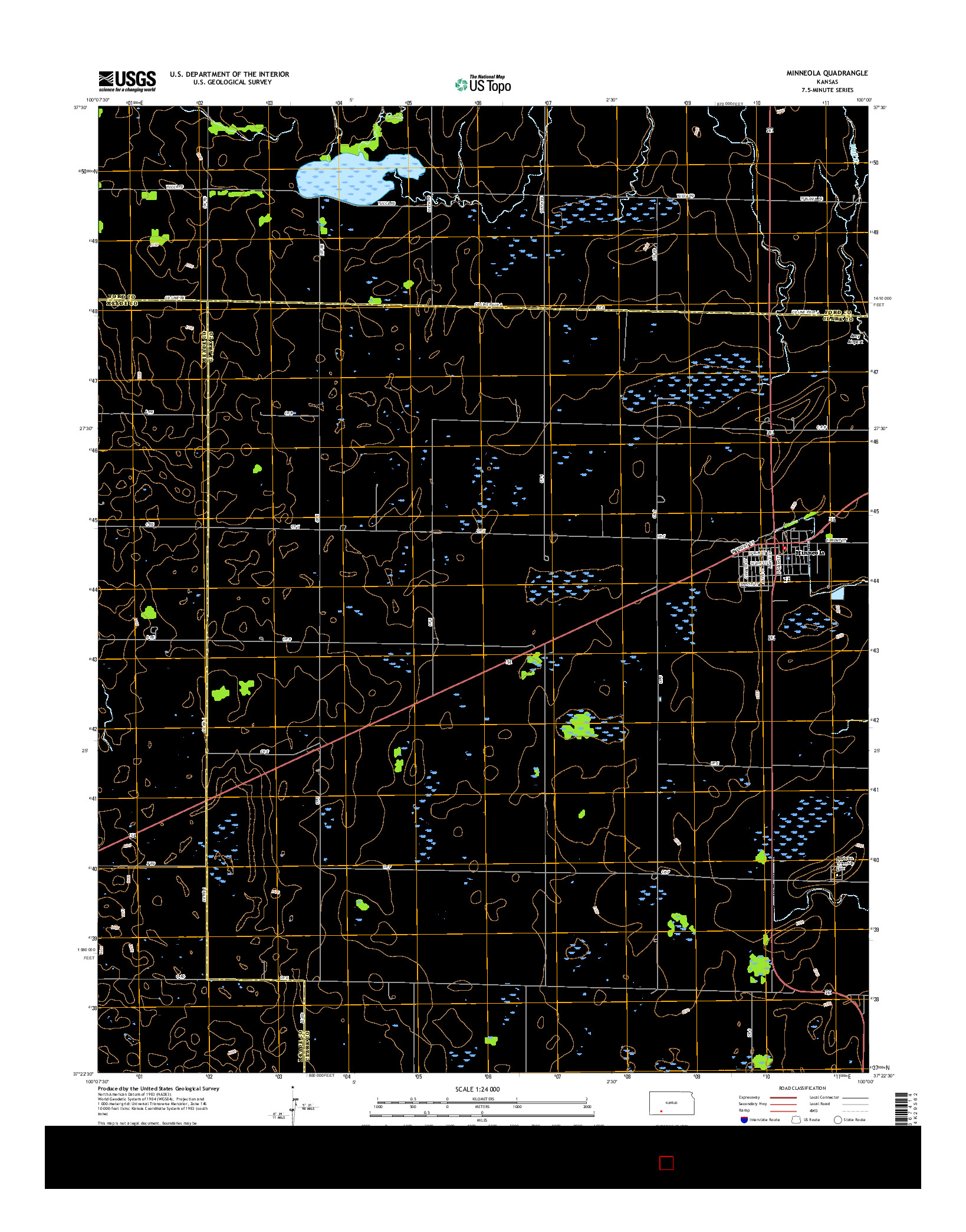 USGS US TOPO 7.5-MINUTE MAP FOR MINNEOLA, KS 2016