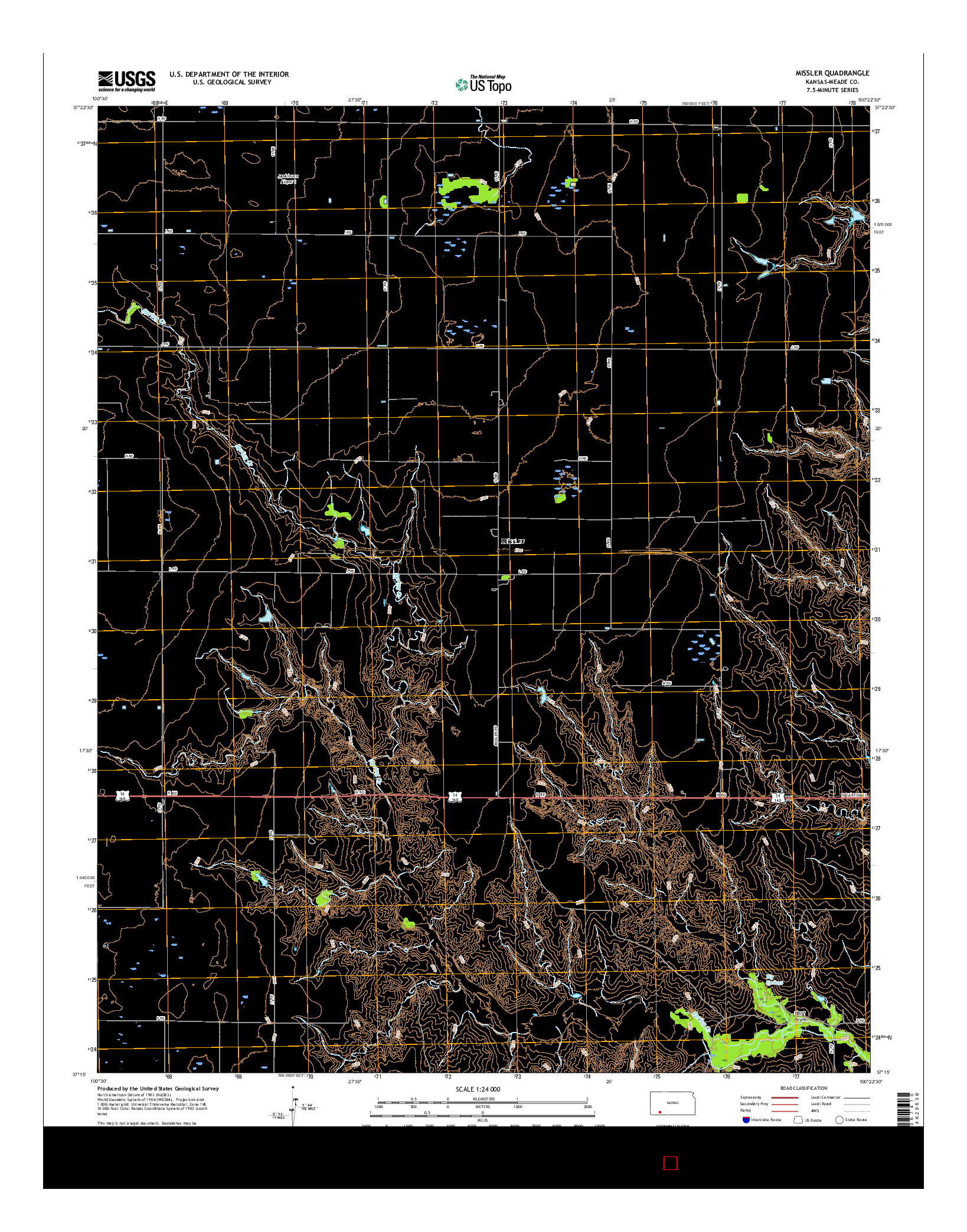 USGS US TOPO 7.5-MINUTE MAP FOR MISSLER, KS 2016