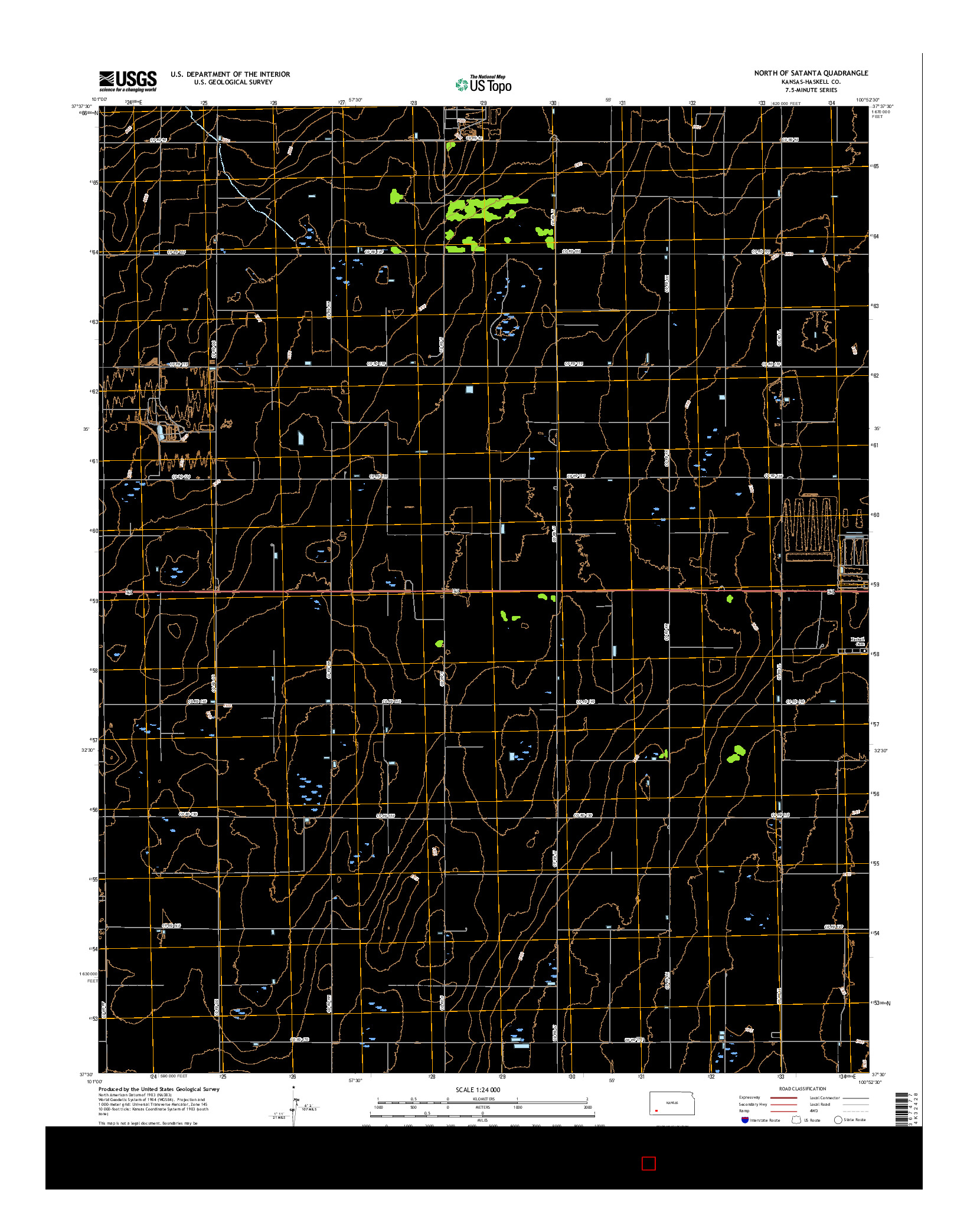 USGS US TOPO 7.5-MINUTE MAP FOR NORTH OF SATANTA, KS 2016