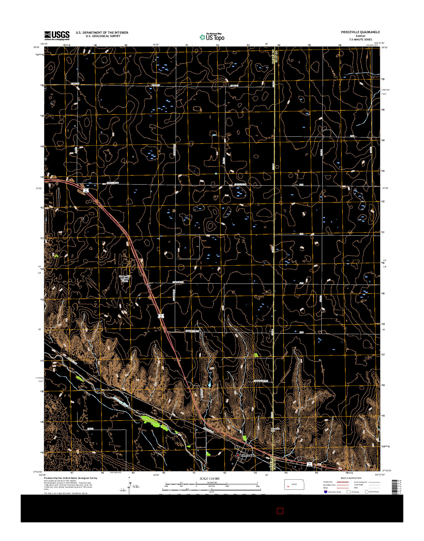 USGS US TOPO 7.5-MINUTE MAP FOR PIERCEVILLE, KS 2016