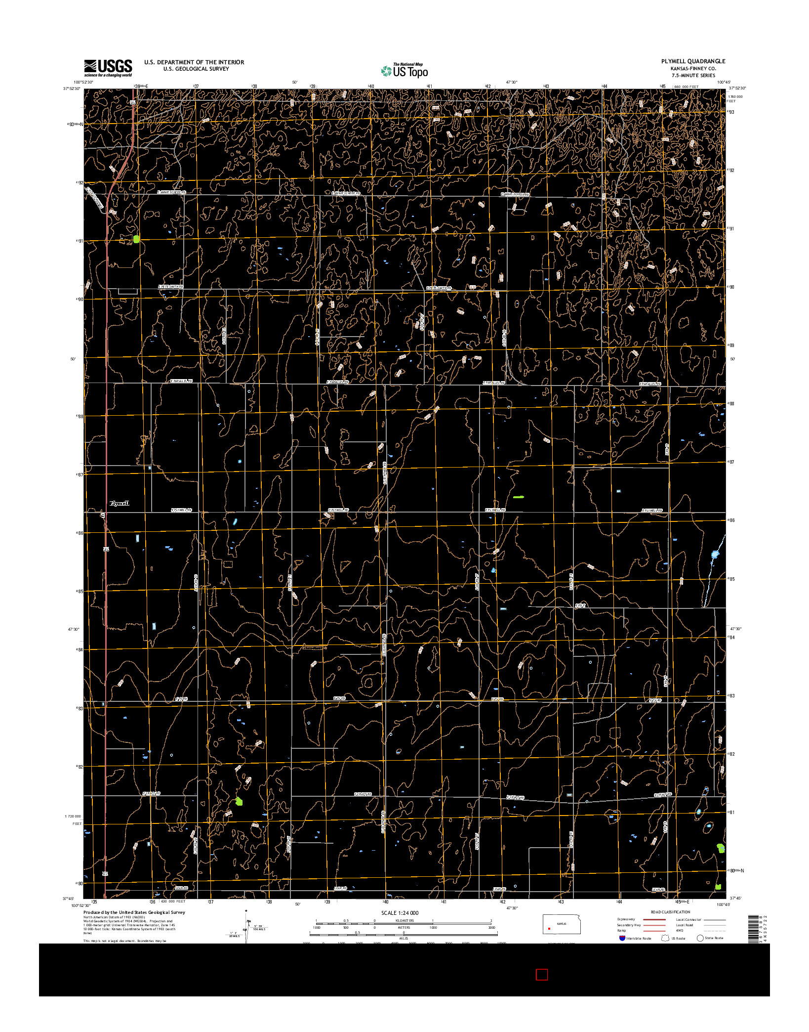 USGS US TOPO 7.5-MINUTE MAP FOR PLYMELL, KS 2016