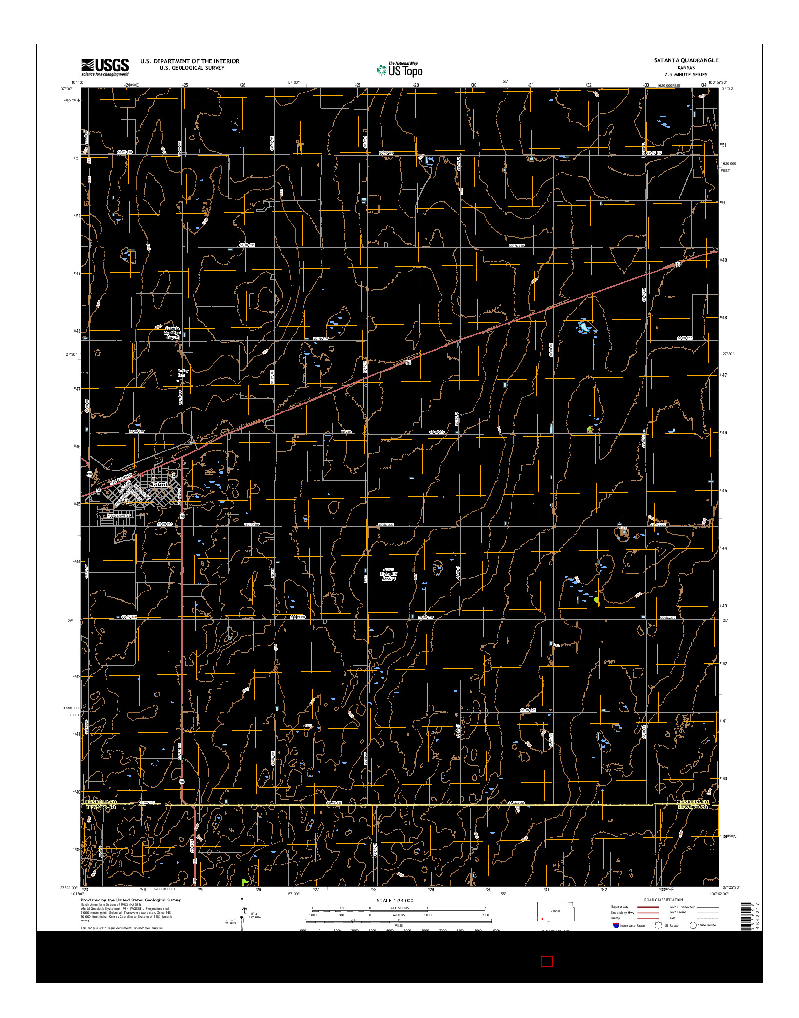 USGS US TOPO 7.5-MINUTE MAP FOR SATANTA, KS 2016
