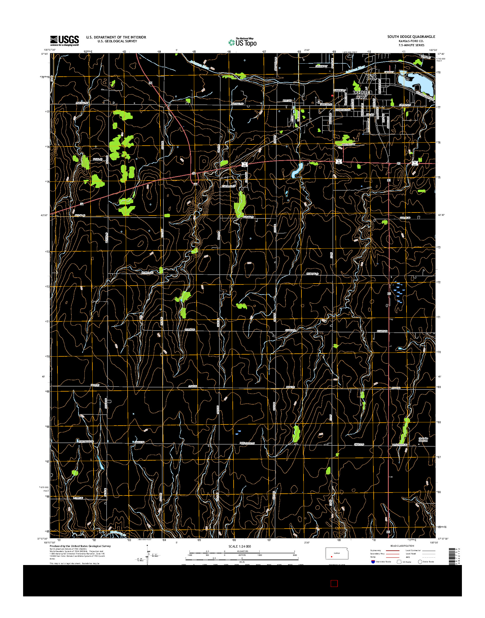 USGS US TOPO 7.5-MINUTE MAP FOR SOUTH DODGE, KS 2016