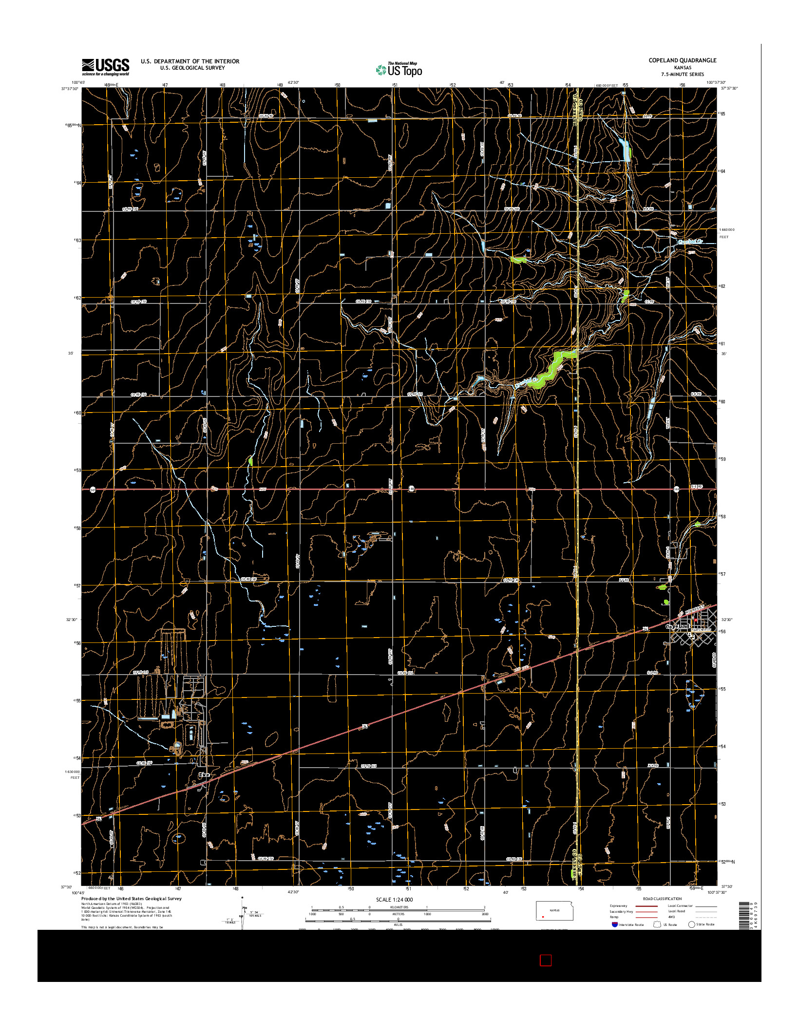 USGS US TOPO 7.5-MINUTE MAP FOR COPELAND, KS 2016