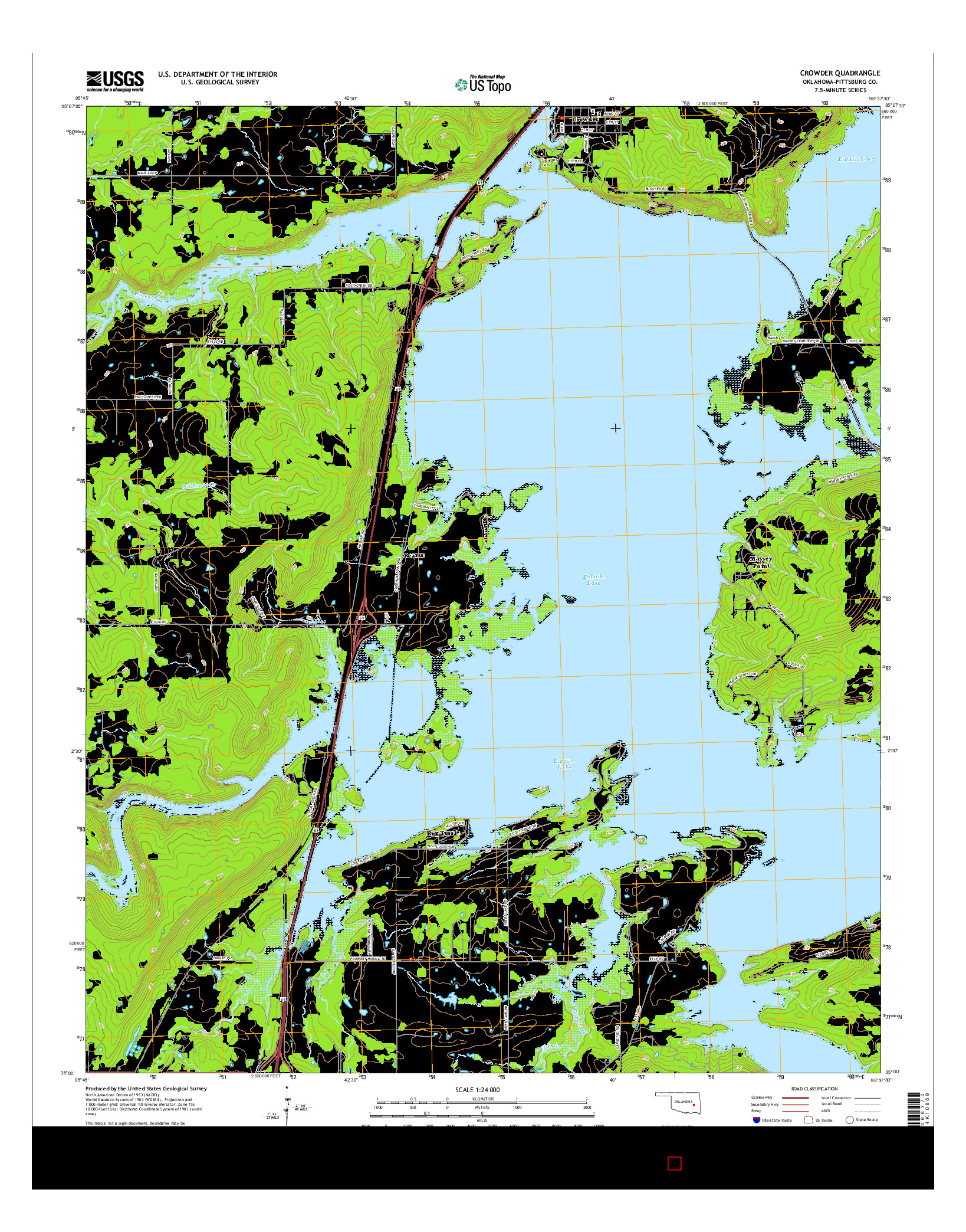 USGS US TOPO 7.5-MINUTE MAP FOR CROWDER, OK 2016