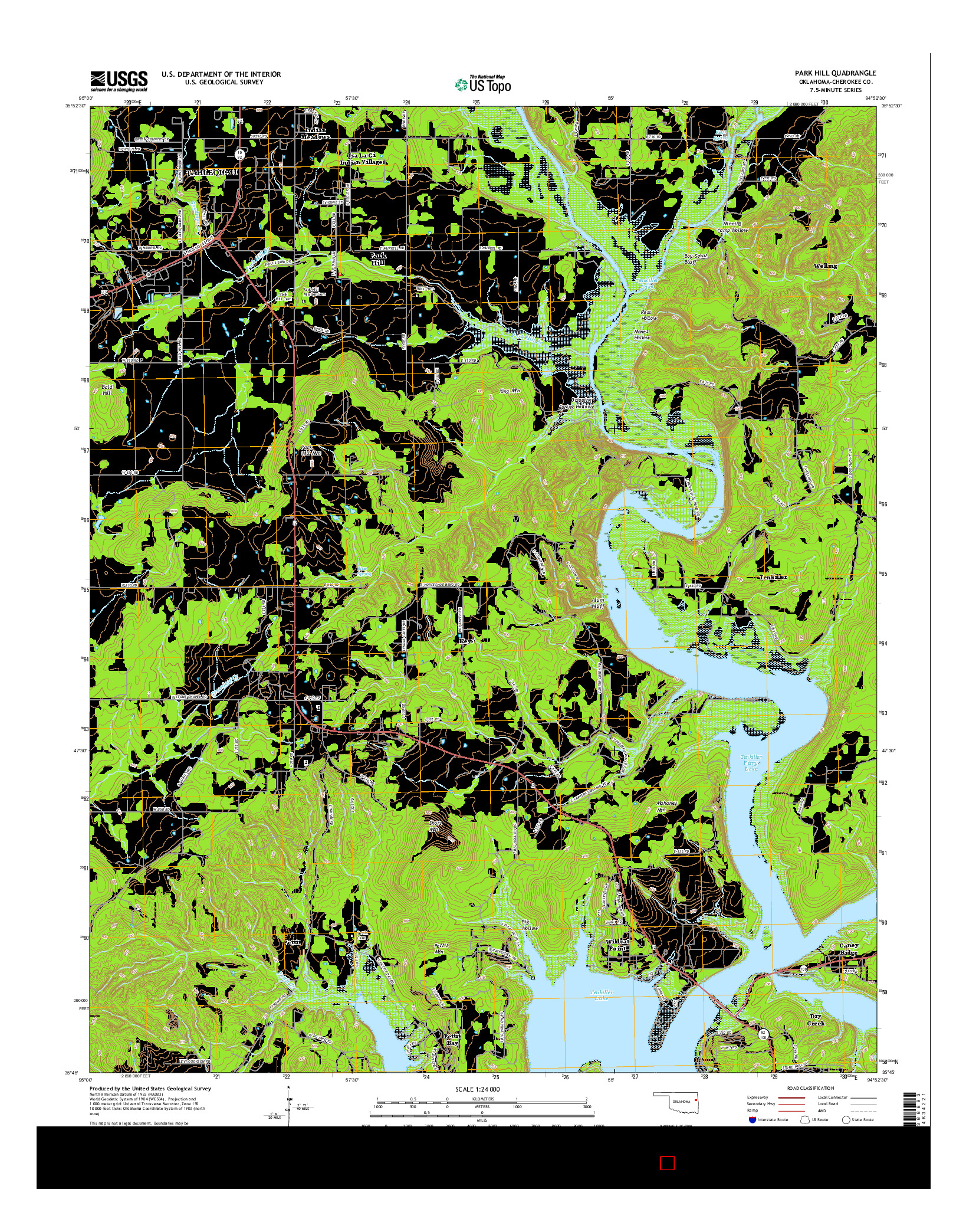 USGS US TOPO 7.5-MINUTE MAP FOR PARK HILL, OK 2016