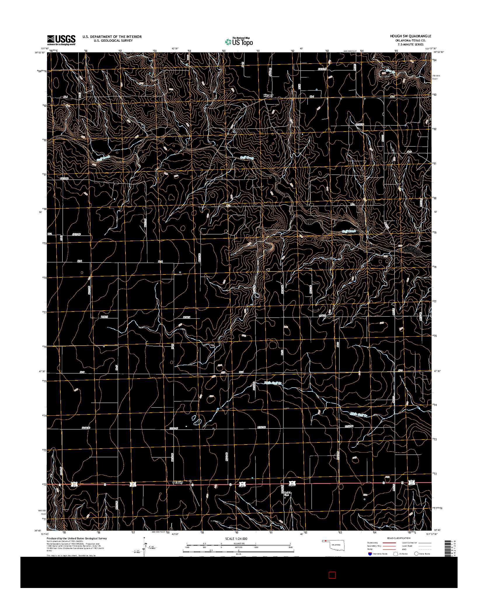 USGS US TOPO 7.5-MINUTE MAP FOR HOUGH SW, OK 2016