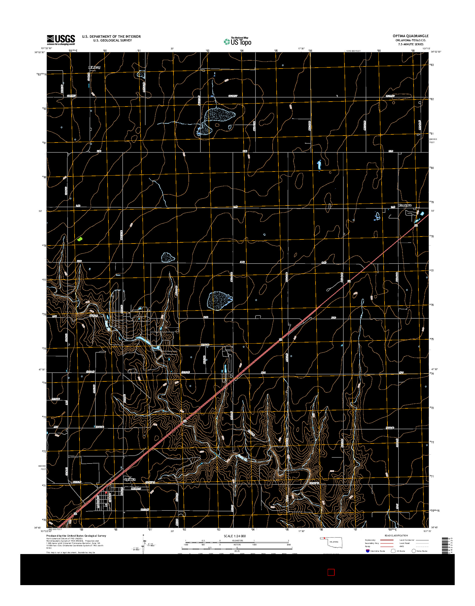 USGS US TOPO 7.5-MINUTE MAP FOR OPTIMA, OK 2016