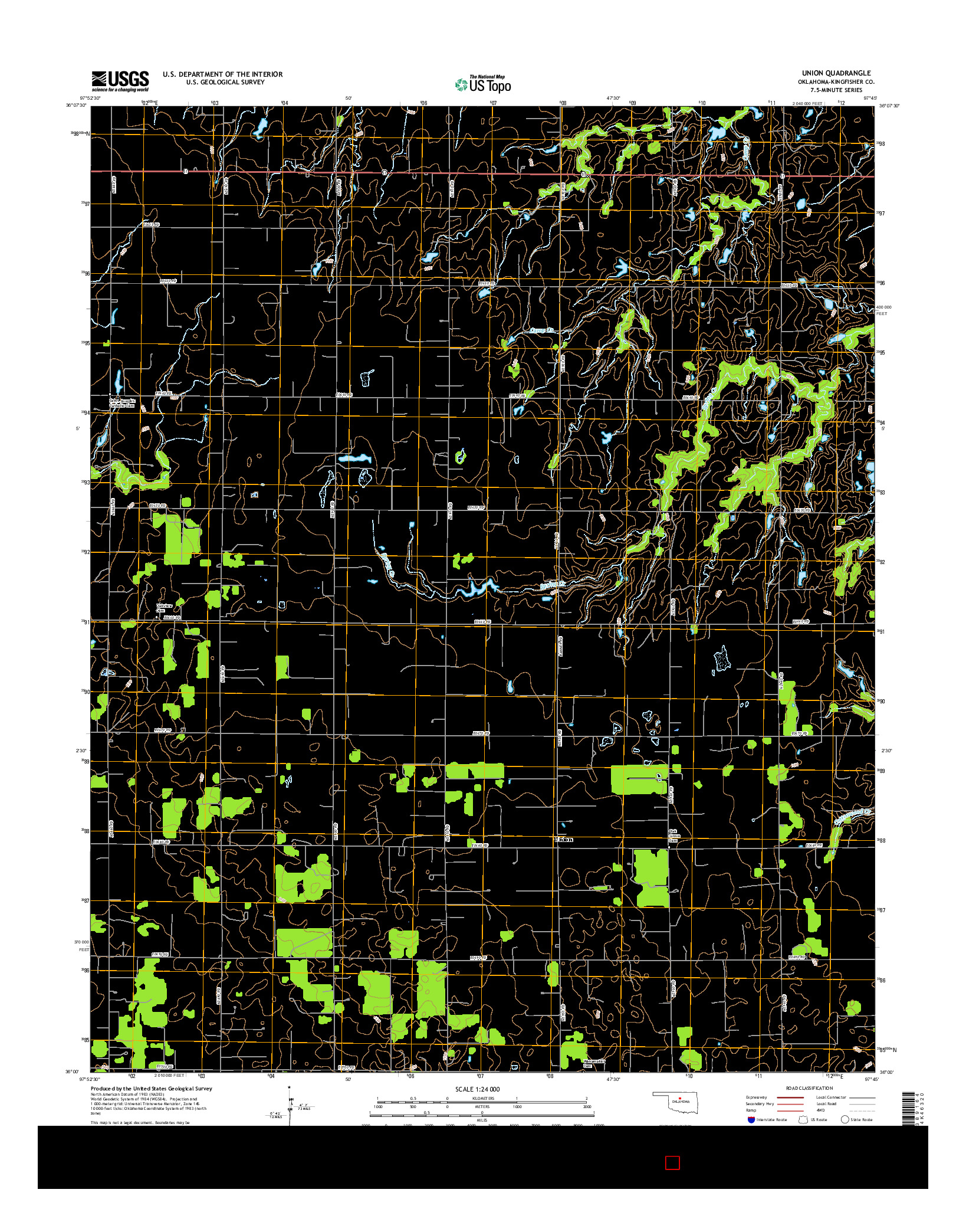 USGS US TOPO 7.5-MINUTE MAP FOR UNION, OK 2016