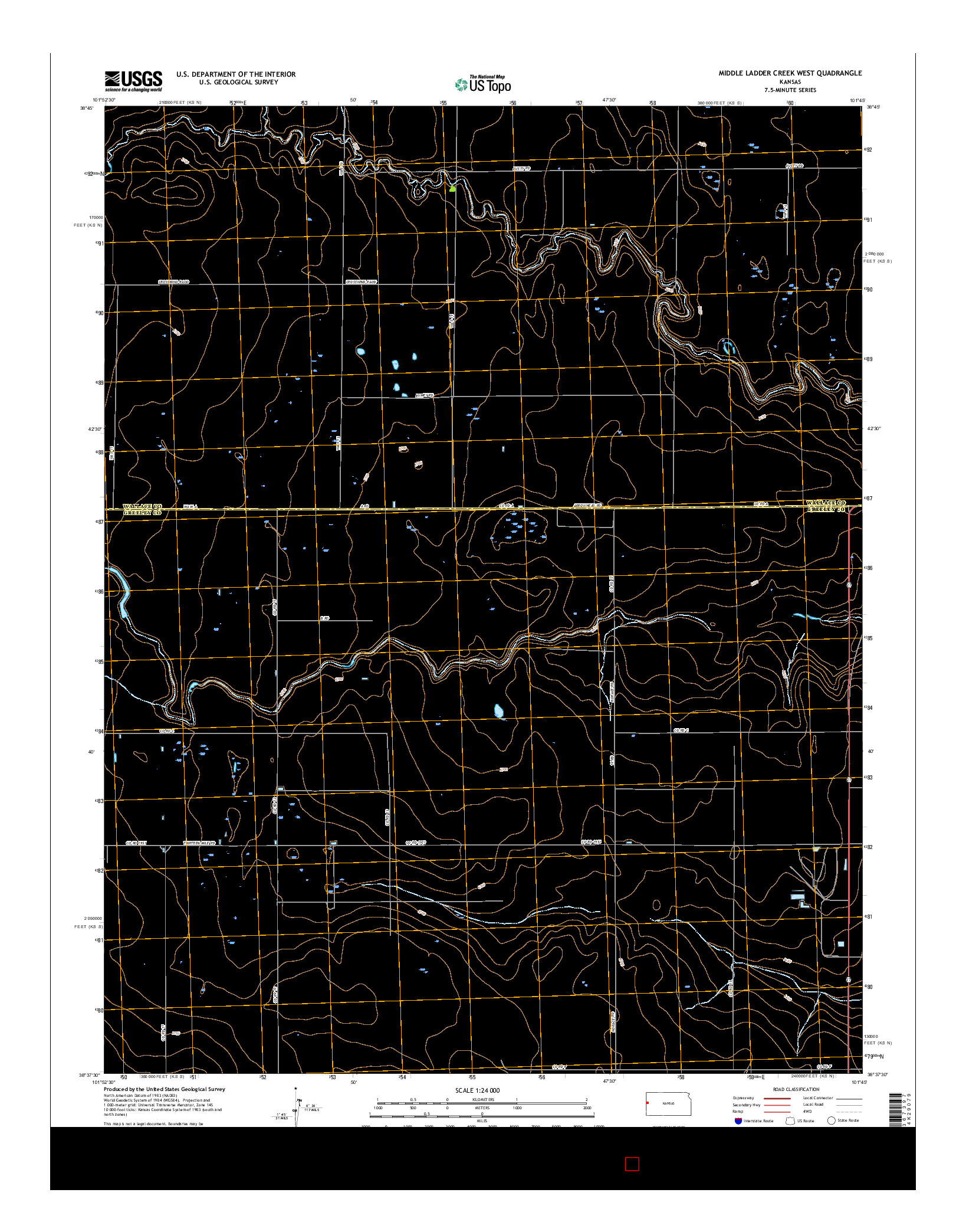 USGS US TOPO 7.5-MINUTE MAP FOR MIDDLE LADDER CREEK WEST, KS 2016