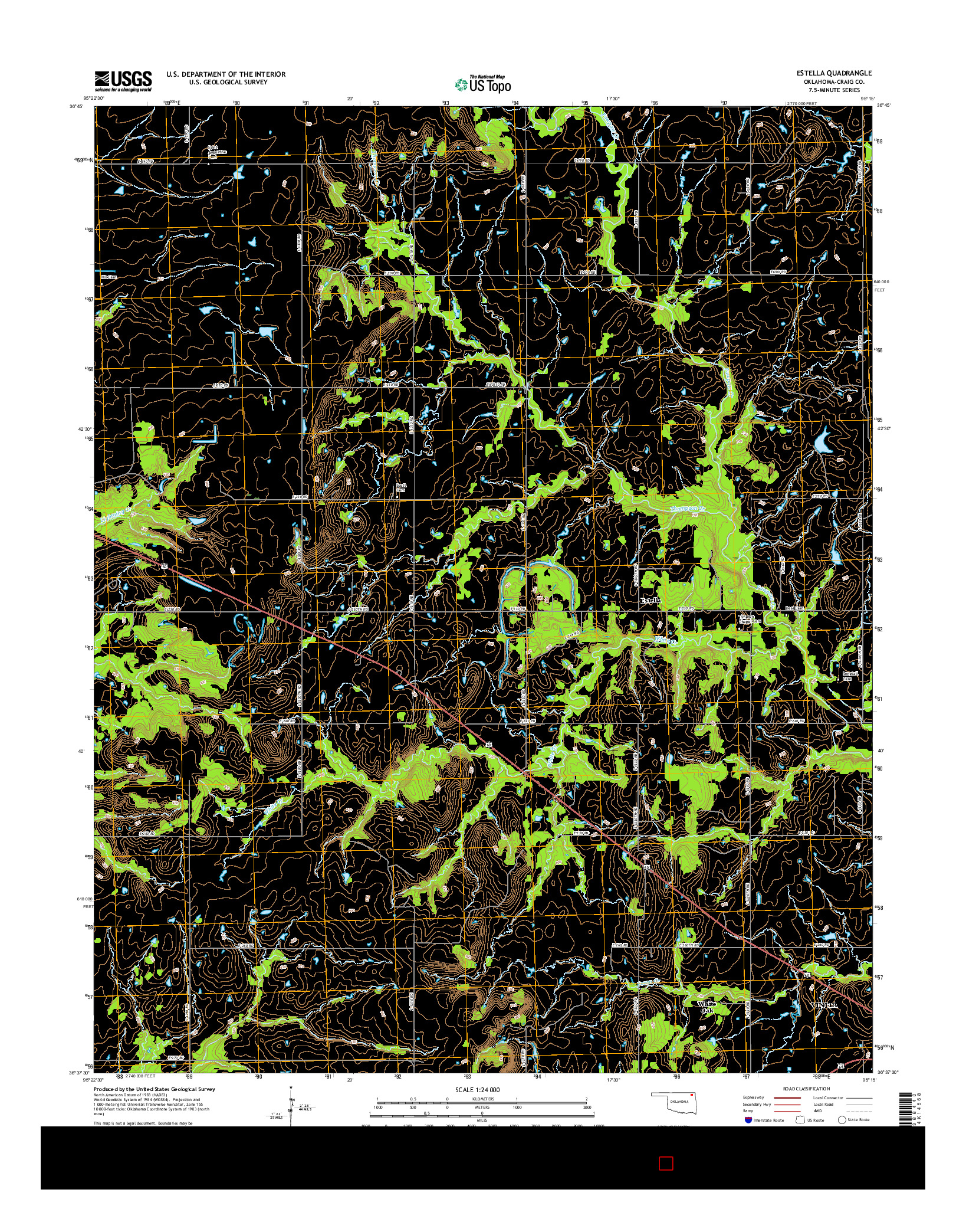 USGS US TOPO 7.5-MINUTE MAP FOR ESTELLA, OK 2016