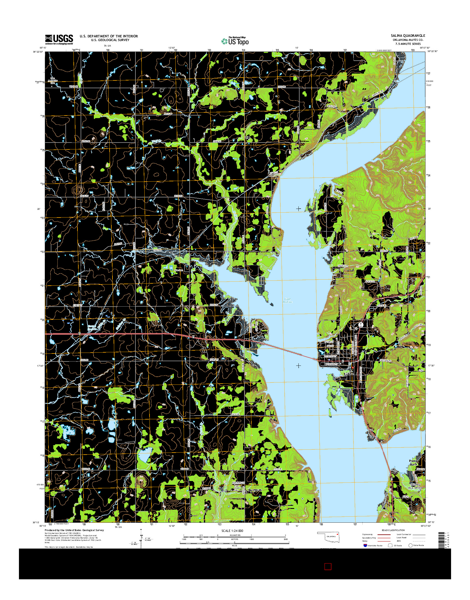 USGS US TOPO 7.5-MINUTE MAP FOR SALINA, OK 2016