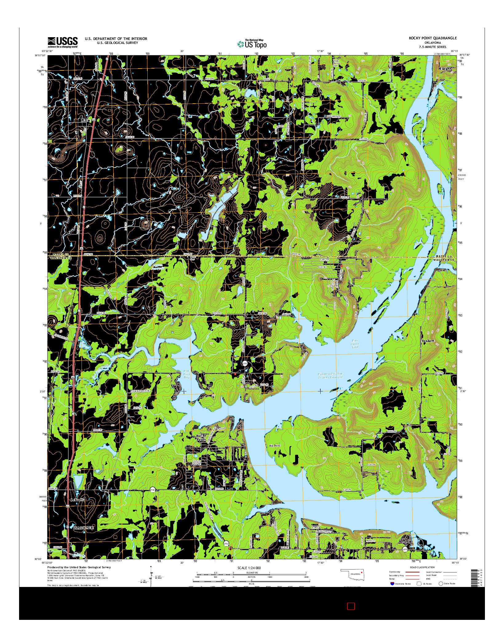 USGS US TOPO 7.5-MINUTE MAP FOR ROCKY POINT, OK 2016
