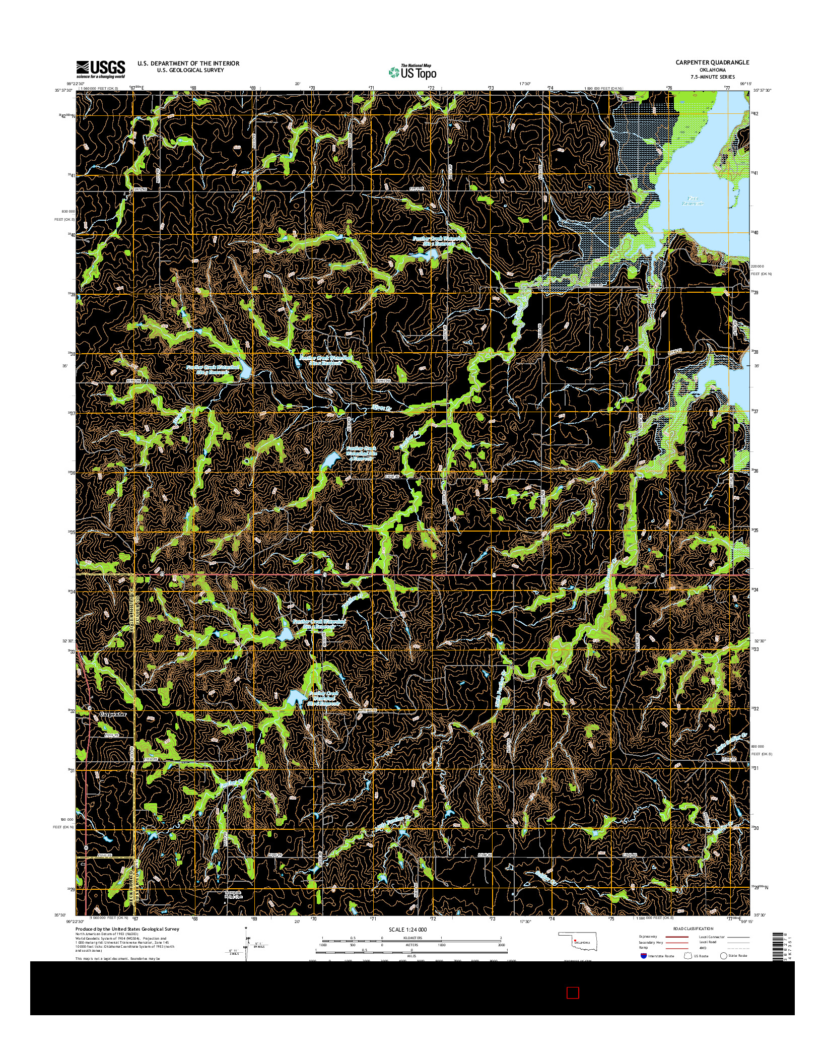 USGS US TOPO 7.5-MINUTE MAP FOR CARPENTER, OK 2016