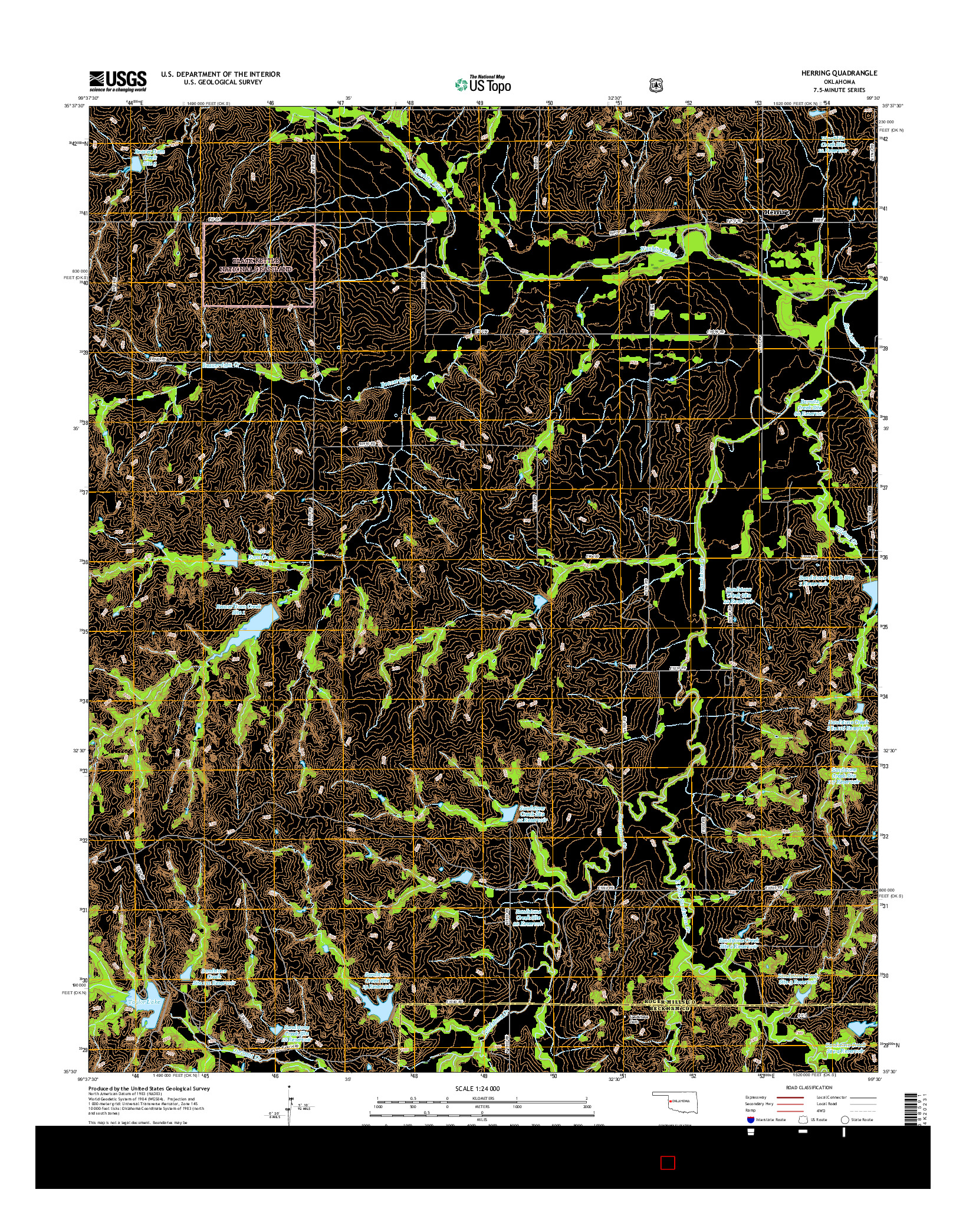 USGS US TOPO 7.5-MINUTE MAP FOR HERRING, OK 2016