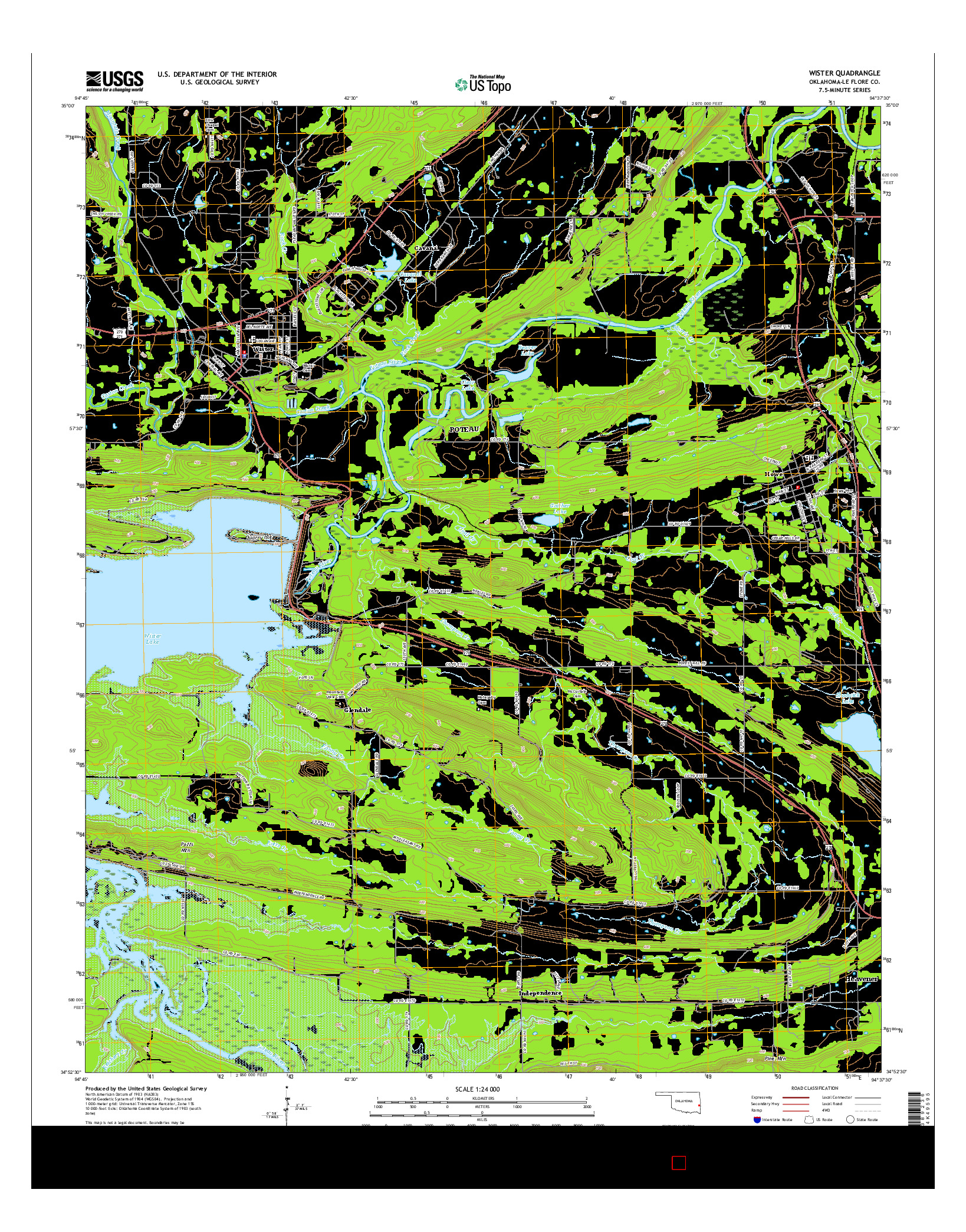 USGS US TOPO 7.5-MINUTE MAP FOR WISTER, OK 2016