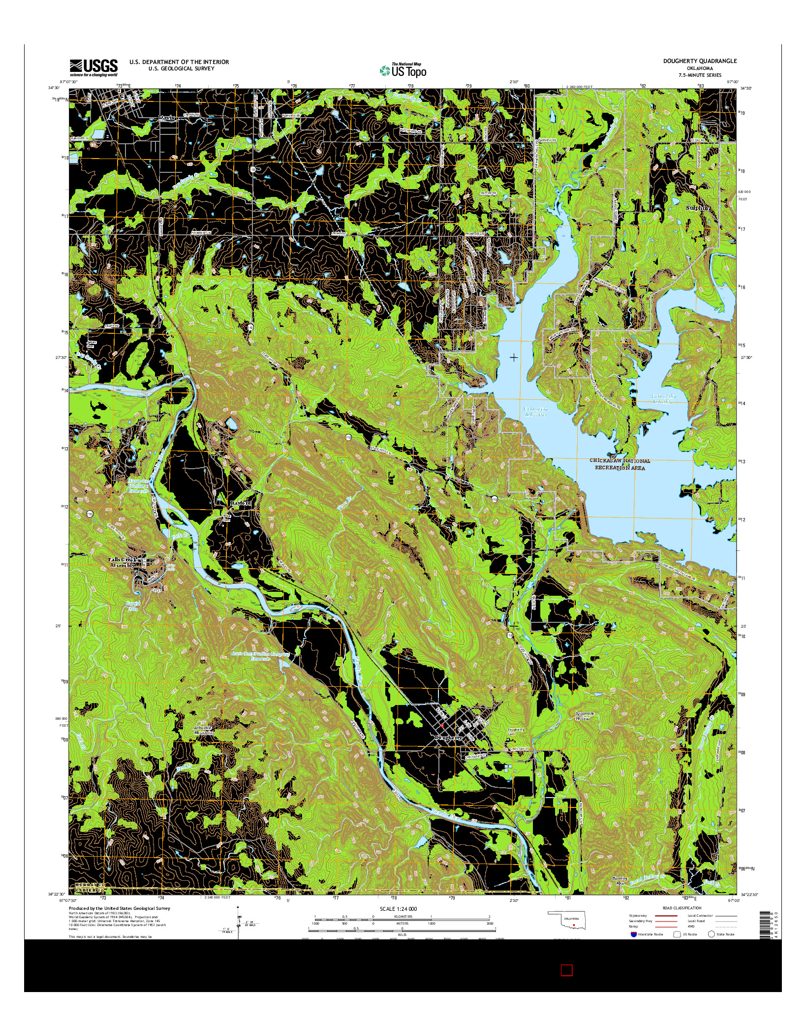 USGS US TOPO 7.5-MINUTE MAP FOR DOUGHERTY, OK 2016